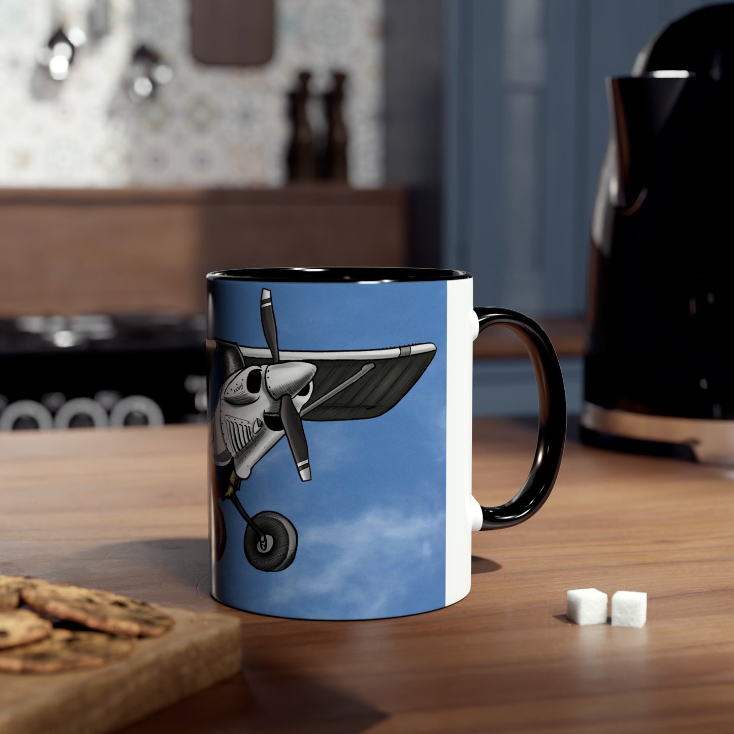 Super Cub STOL Design Two-Tone Coffee Mugs, 11oz