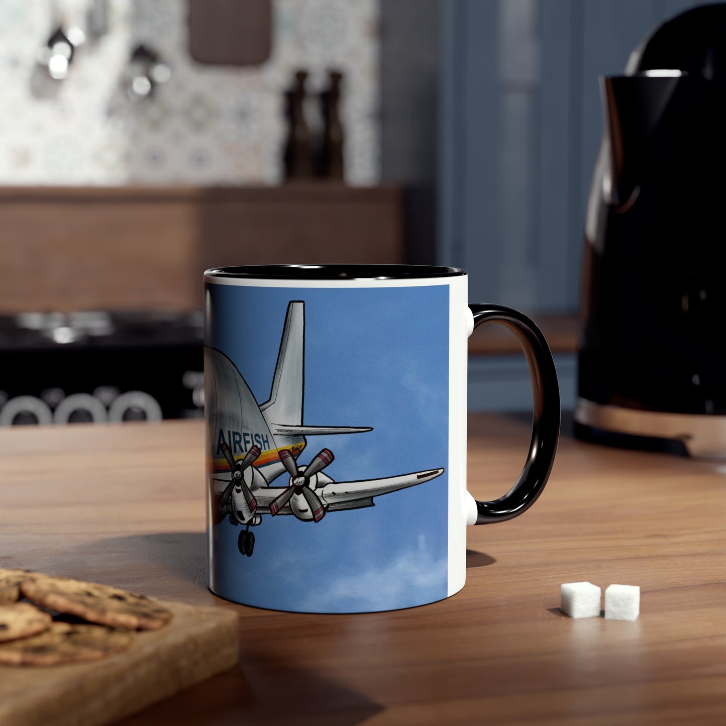 Guppy Aircraft Retro Two-Tone Coffee Mugs, 11oz