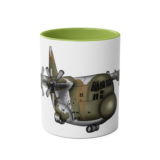 The Hercules Transport Aircraft Two-Tone Coffee Mugs, 11oz