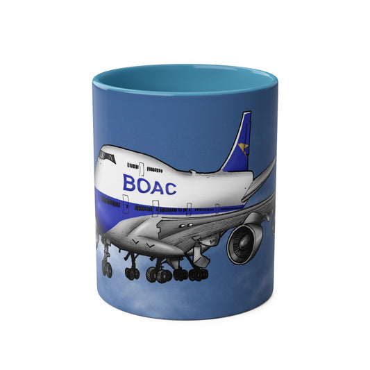 BOAC Boeing 747 Two-Tone Coffee Mugs, 11oz
