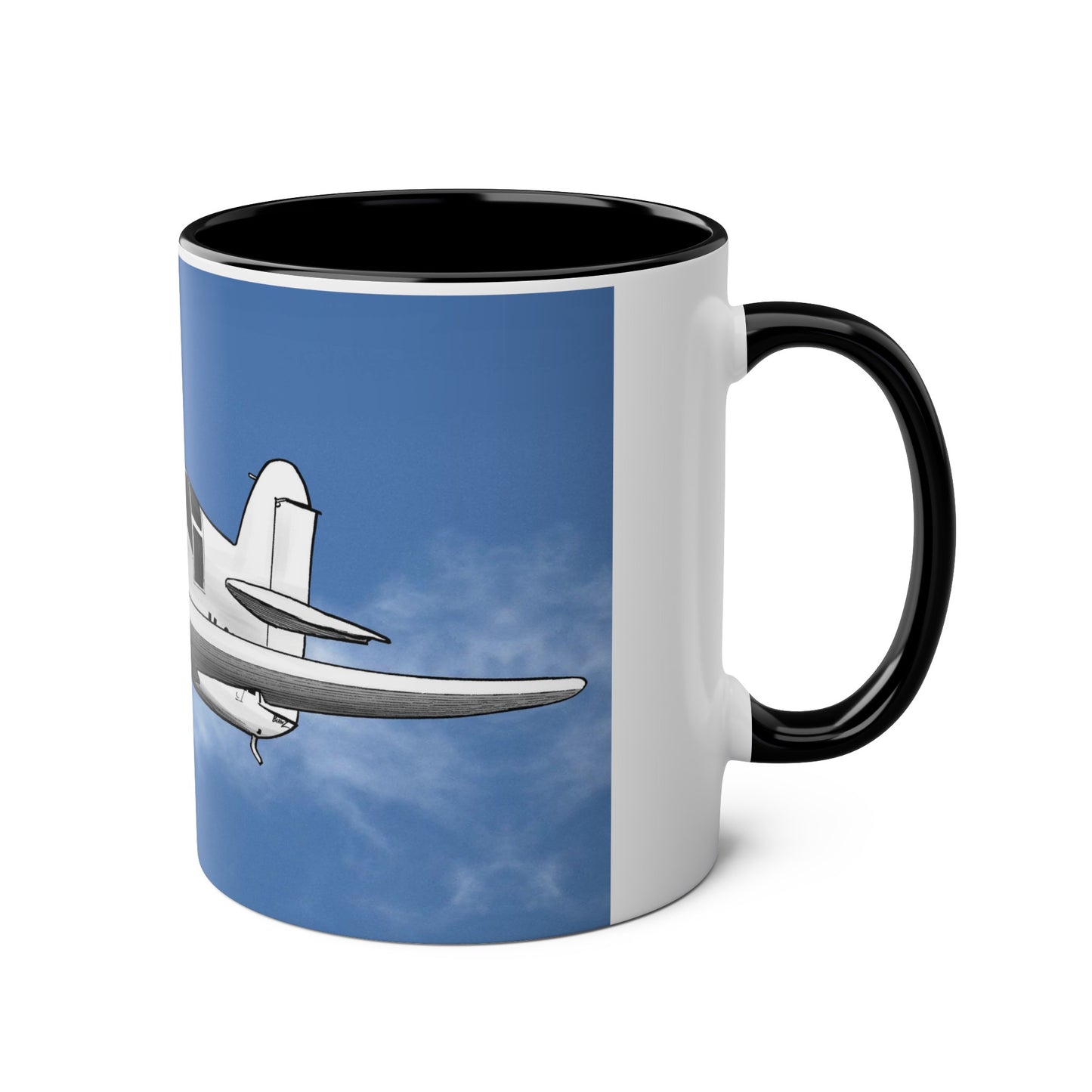 Mew Gull Racer Two-Tone Coffee Mugs, 11oz