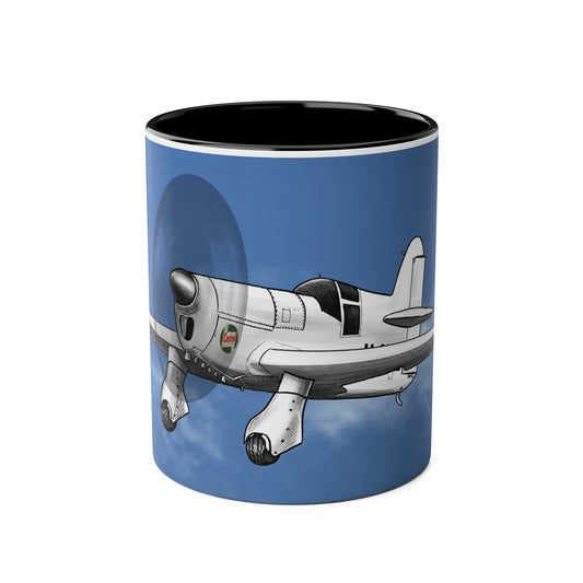 Mew Gull Racer Two-Tone Coffee Mugs, 11oz