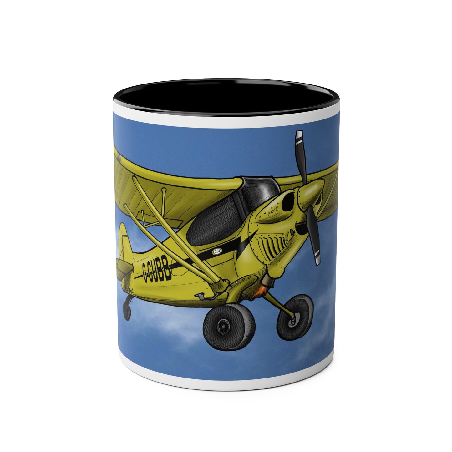 Super Yellow Cub Two-Tone Coffee Mugs, 11oz