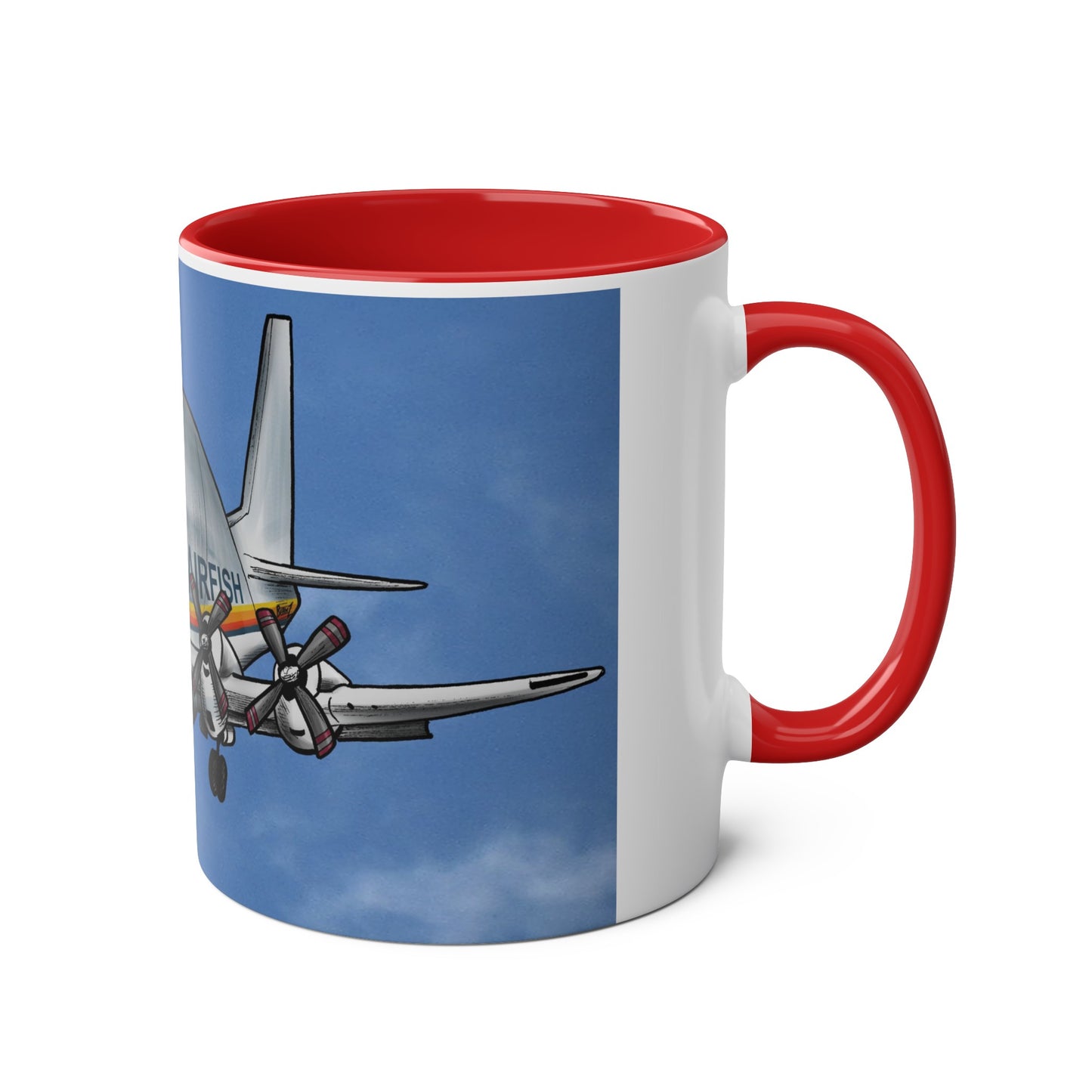 Guppy Aircraft Retro Two-Tone Coffee Mugs, 11oz