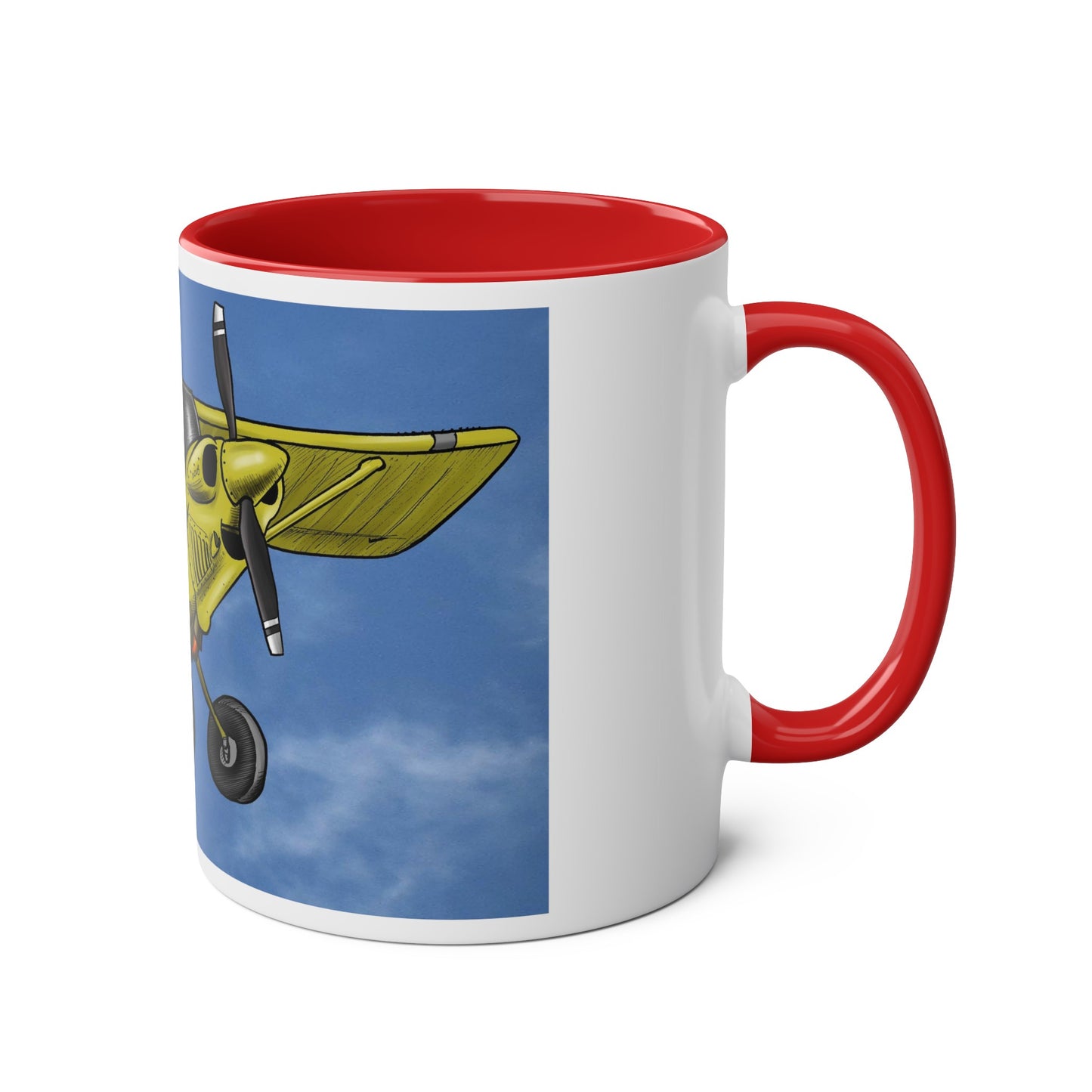 Super Yellow Cub Two-Tone Coffee Mugs, 11oz