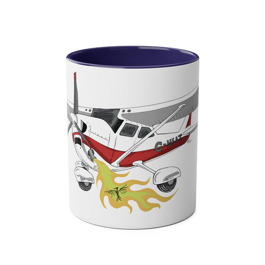 Cessna Bird Fryer Two-Tone Coffee Mugs, 11oz