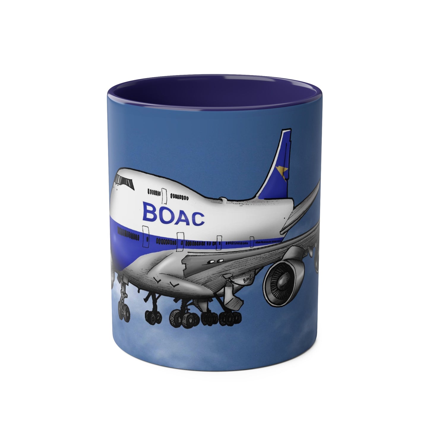 BOAC Boeing 747 Two-Tone Coffee Mugs, 11oz