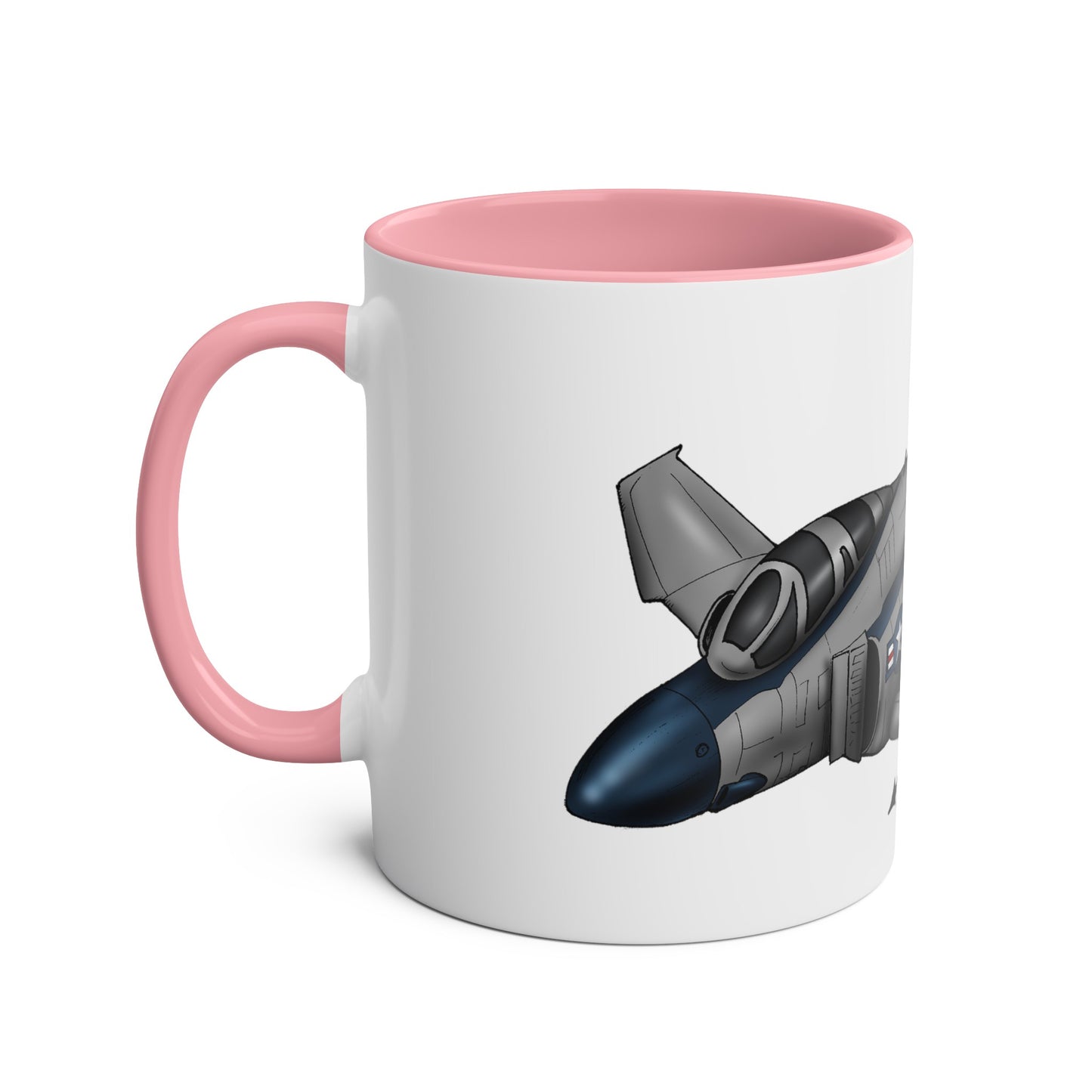 Phantom Fighter Jet Two-Tone Coffee Mugs, 11oz
