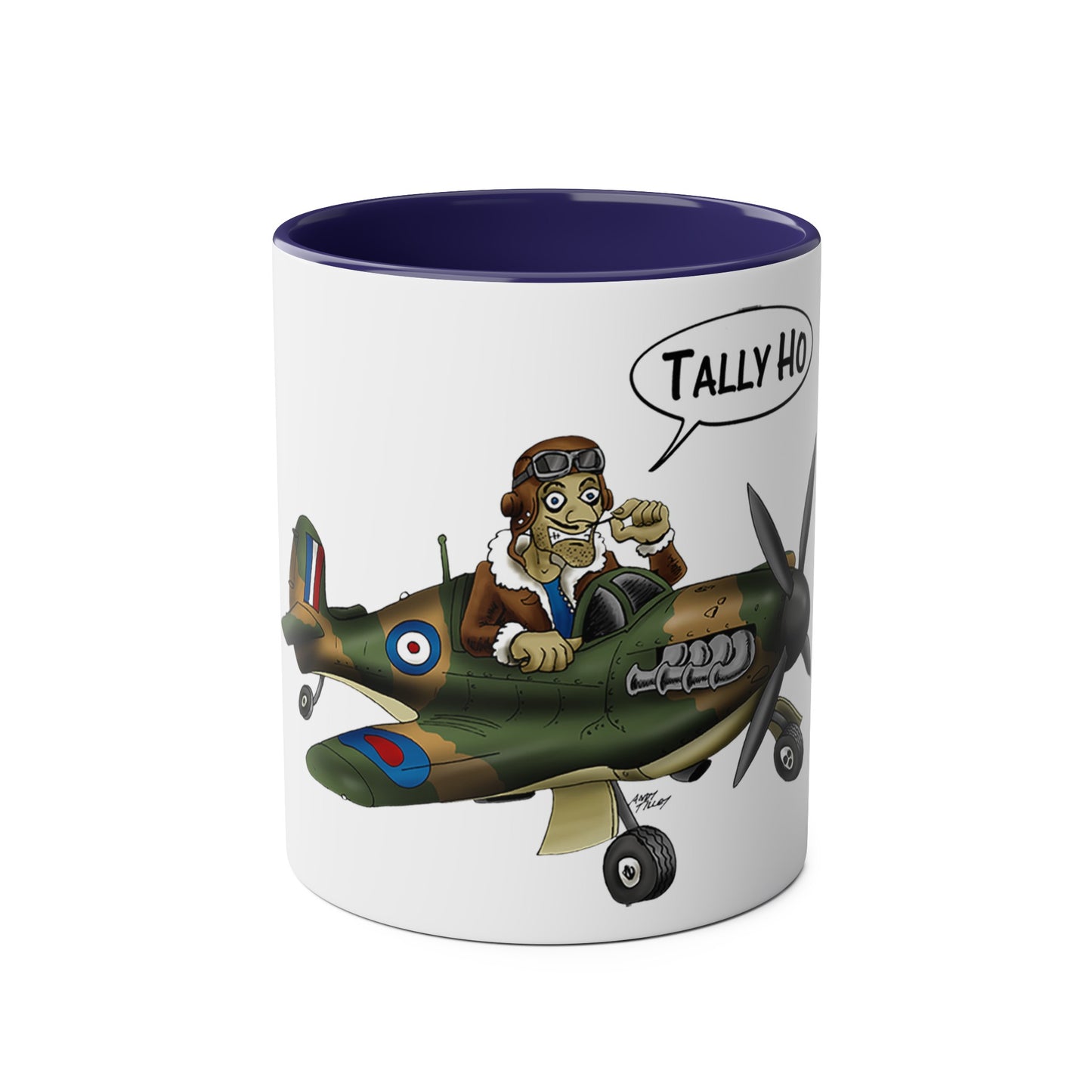 Tally Ho Spitfire Two-Tone Coffee Mugs, 11oz