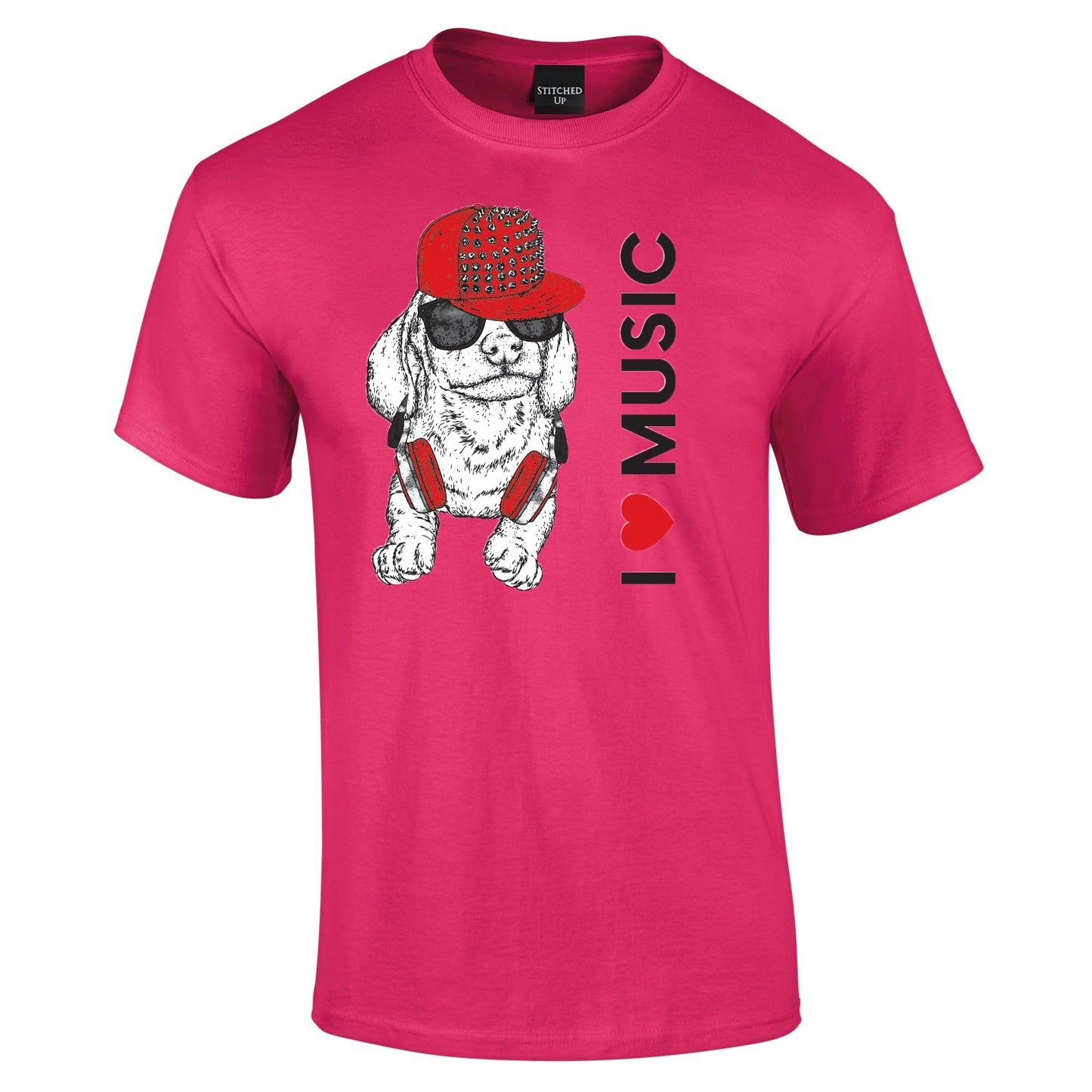 The I Love Music Puppy T Ladies or Gents Cut