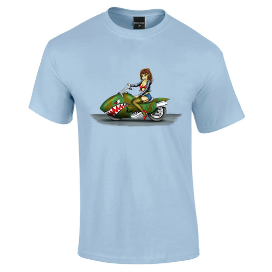 Funky Biker Cartoon T-Shirt