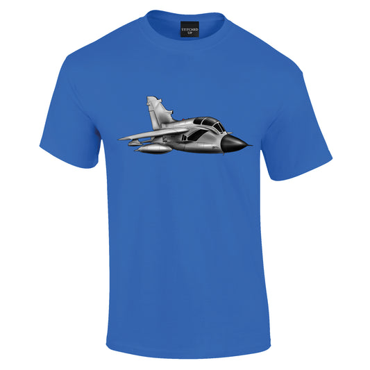 Tornado Jet In Flight Cartoon T-Shirt