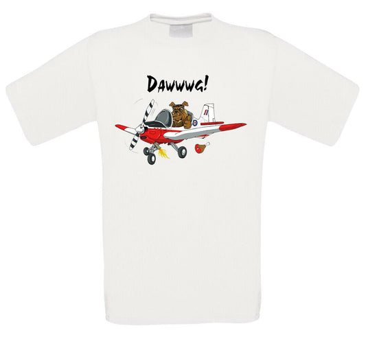 Dawwwg Bulldog Cartoon Aircraft T-Shirt