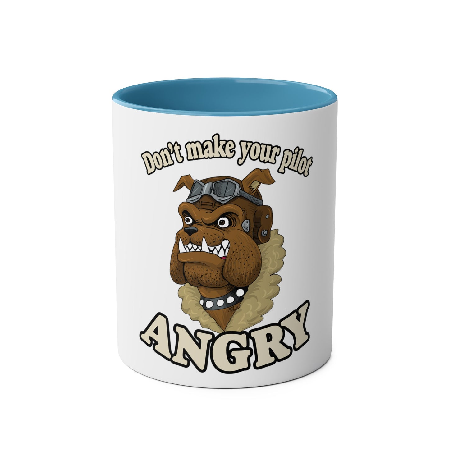 Bulldog Pilot Two-Tone Coffee Mugs, 11oz