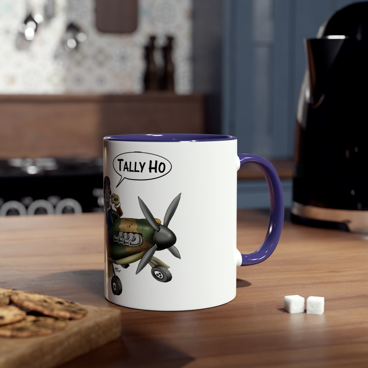 Tally Ho Spitfire Two-Tone Coffee Mugs, 11oz