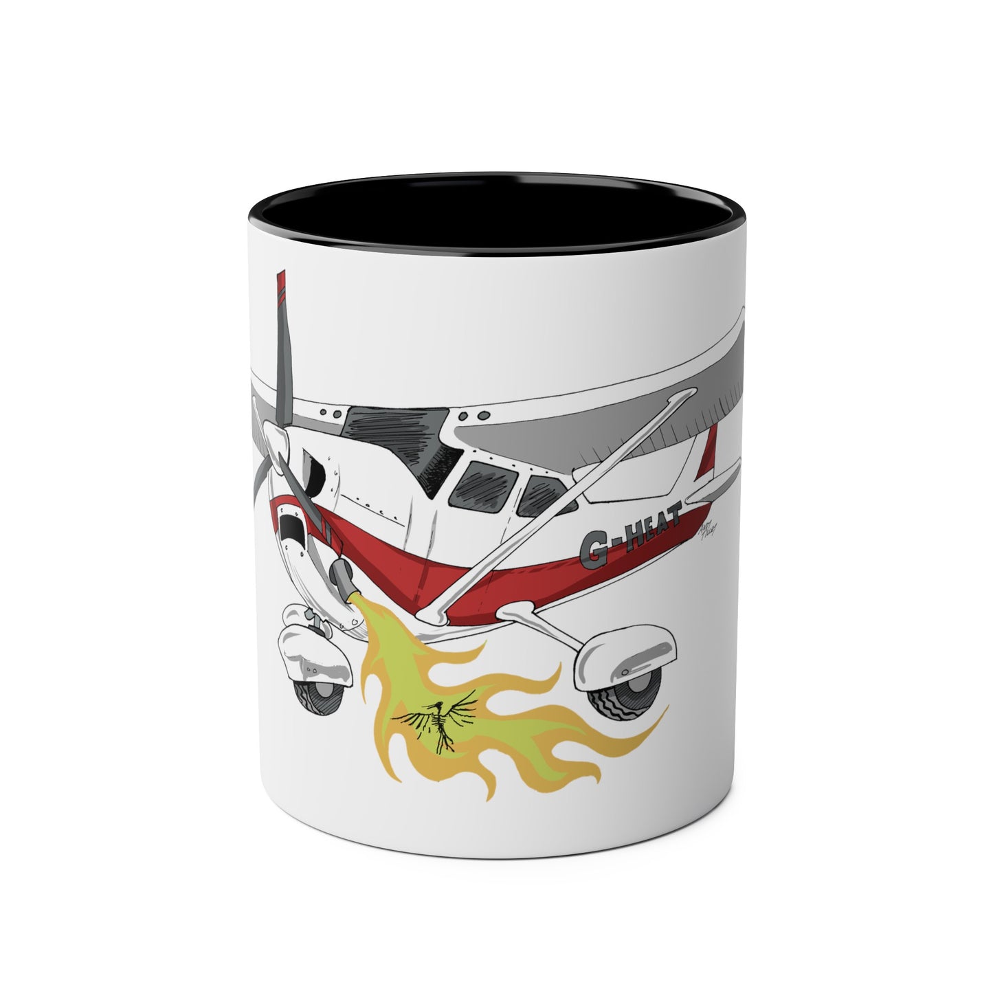 Cessna Bird Fryer Two-Tone Coffee Mugs, 11oz