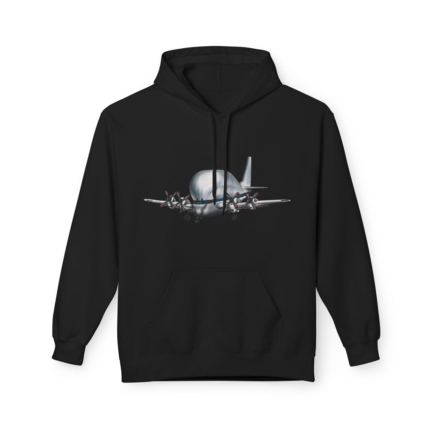 Hoodie with Hand Drawn NASA Guppy Aircraft Design