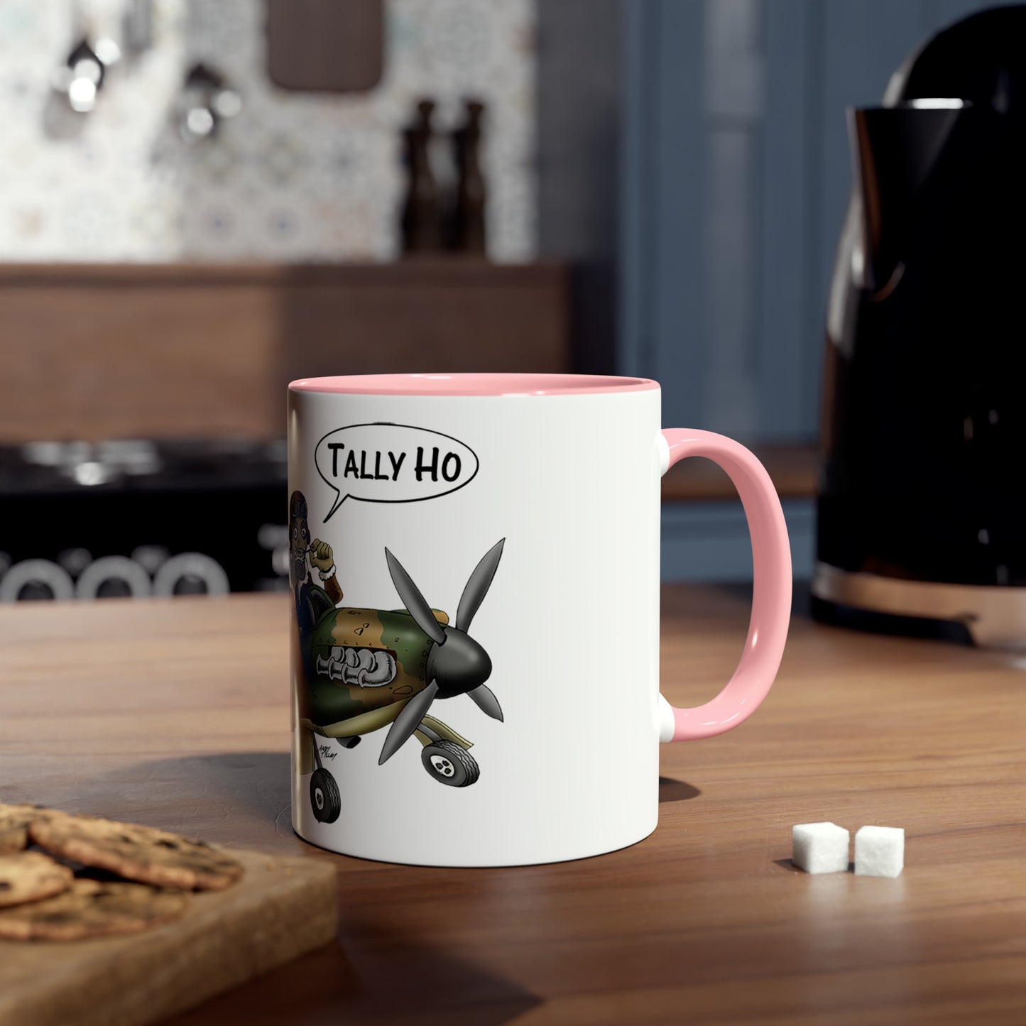 Tally Ho Spitfire Two-Tone Coffee Mugs, 11oz