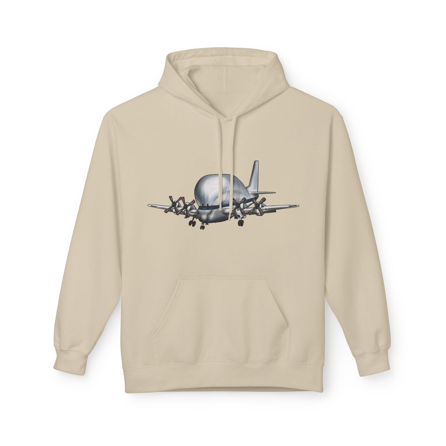 Hoodie with Hand Drawn NASA Guppy Aircraft Design