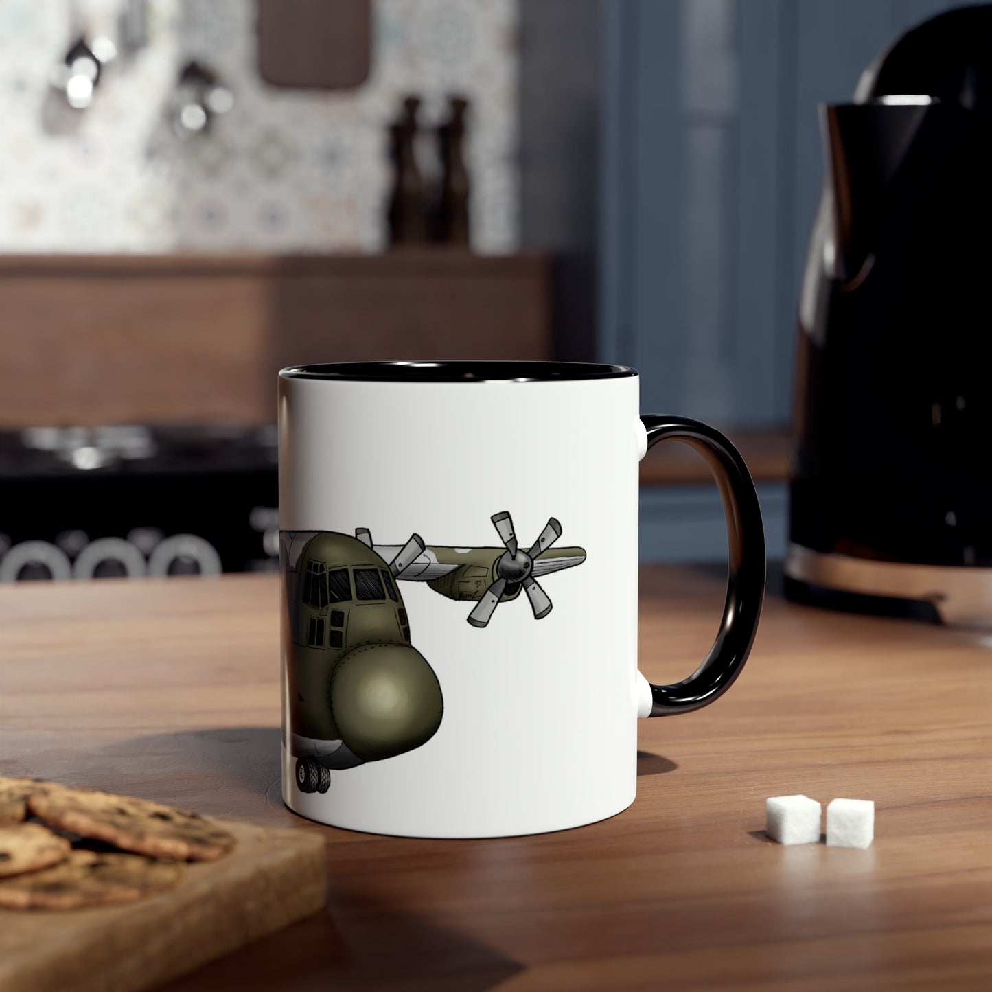 The Hercules Transport Aircraft Two-Tone Coffee Mugs, 11oz