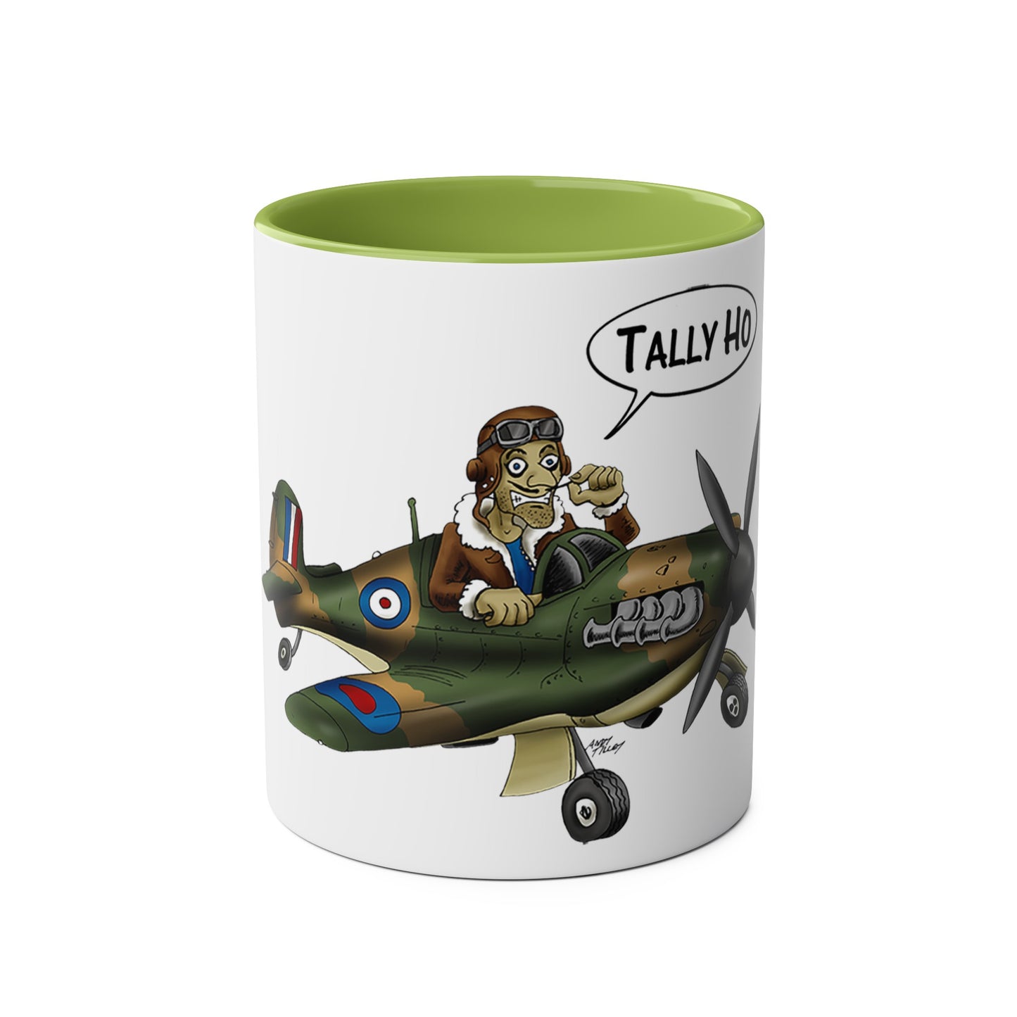 Tally Ho Spitfire Two-Tone Coffee Mugs, 11oz