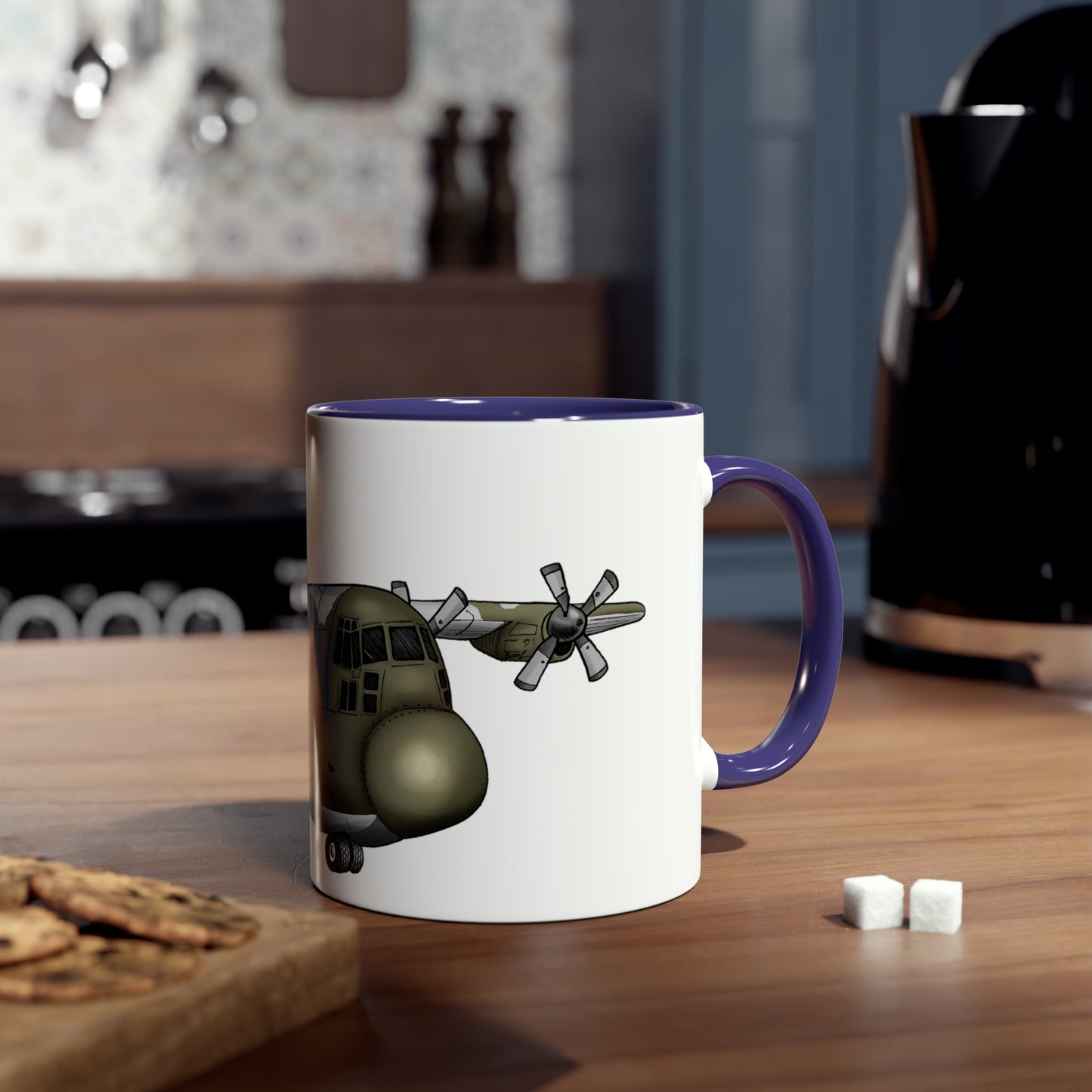 The Hercules Transport Aircraft Two-Tone Coffee Mugs, 11oz