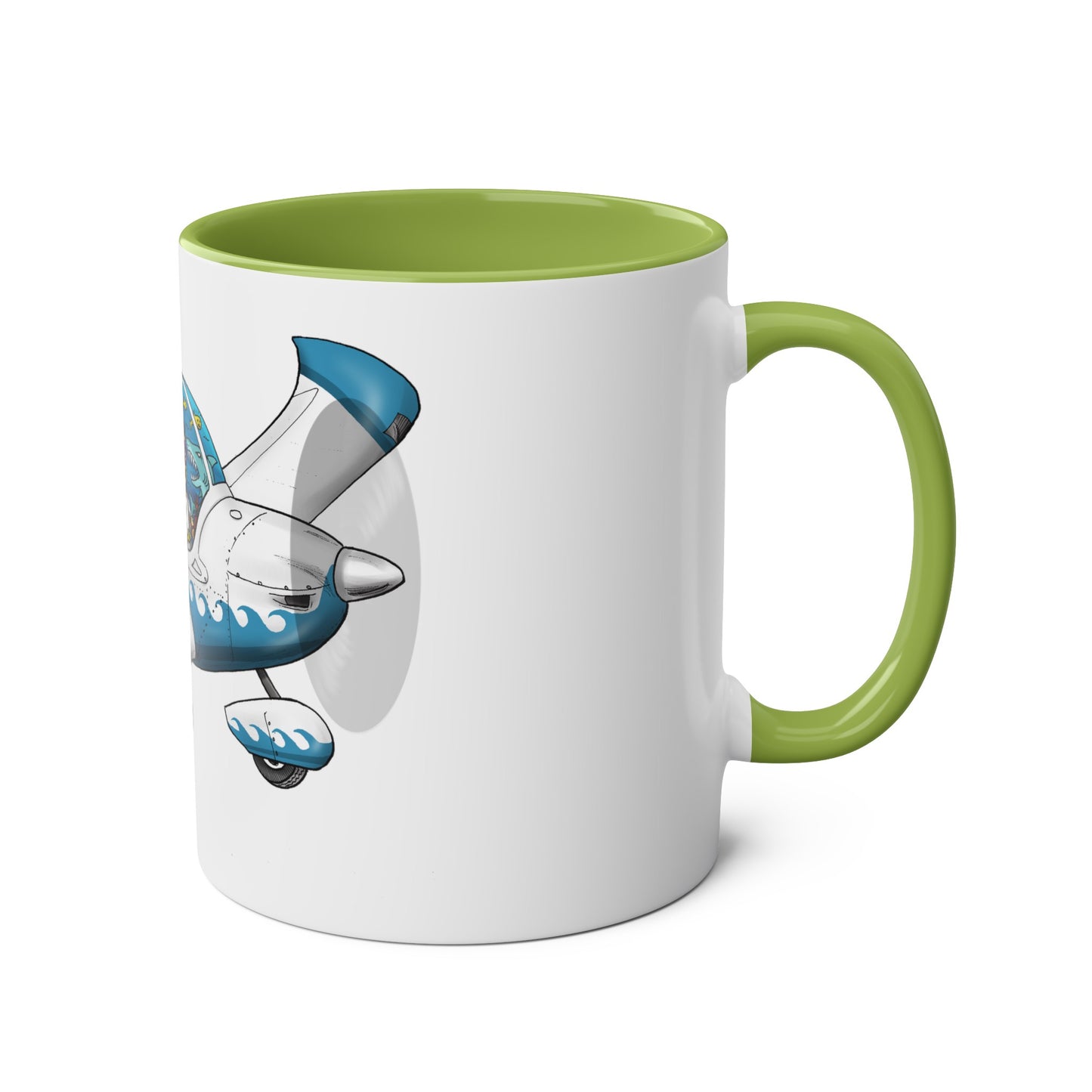 EV97 Eurostar Aqua Club Two-Tone Coffee Mugs, 11oz