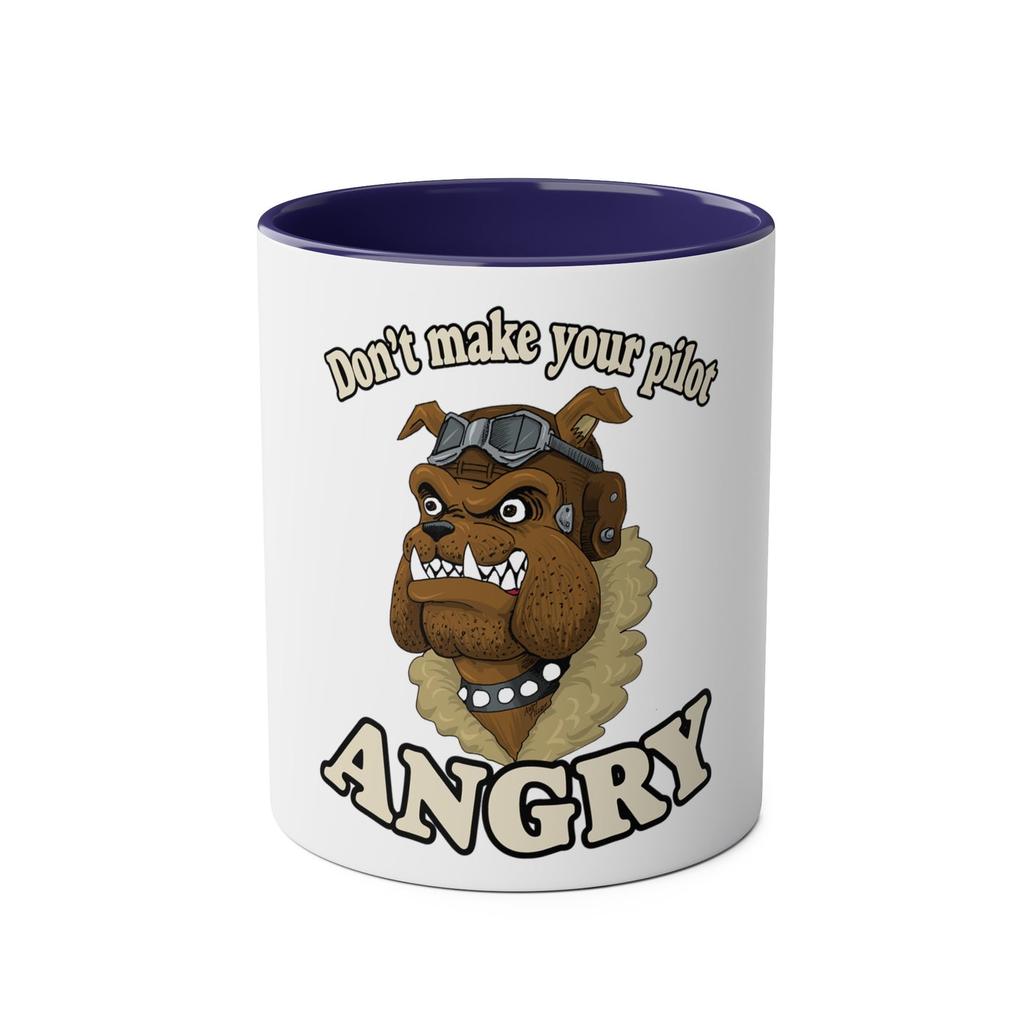 Bulldog Pilot Two-Tone Coffee Mugs, 11oz