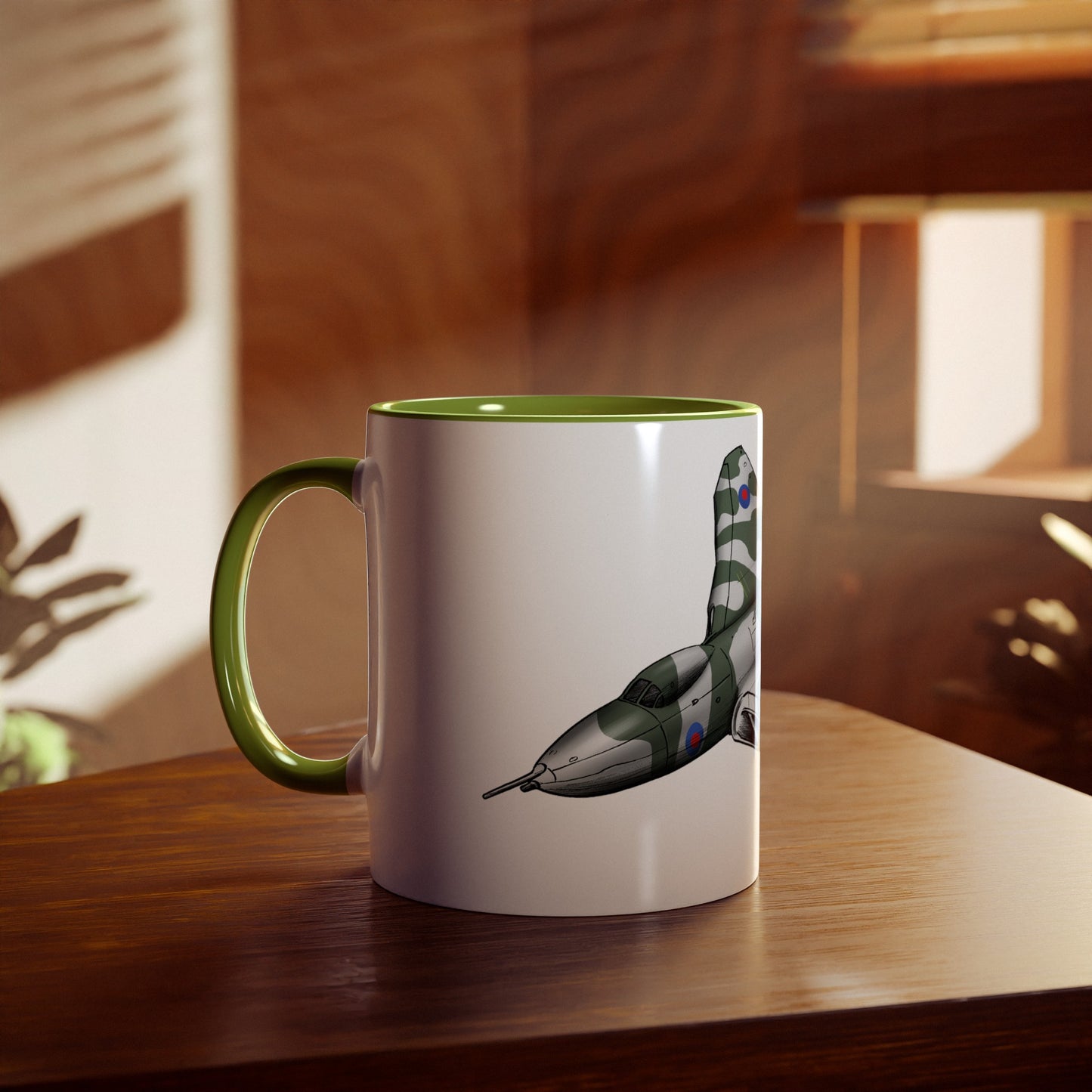 Vulcan Bomber Two-Tone Coffee Mugs, 11oz