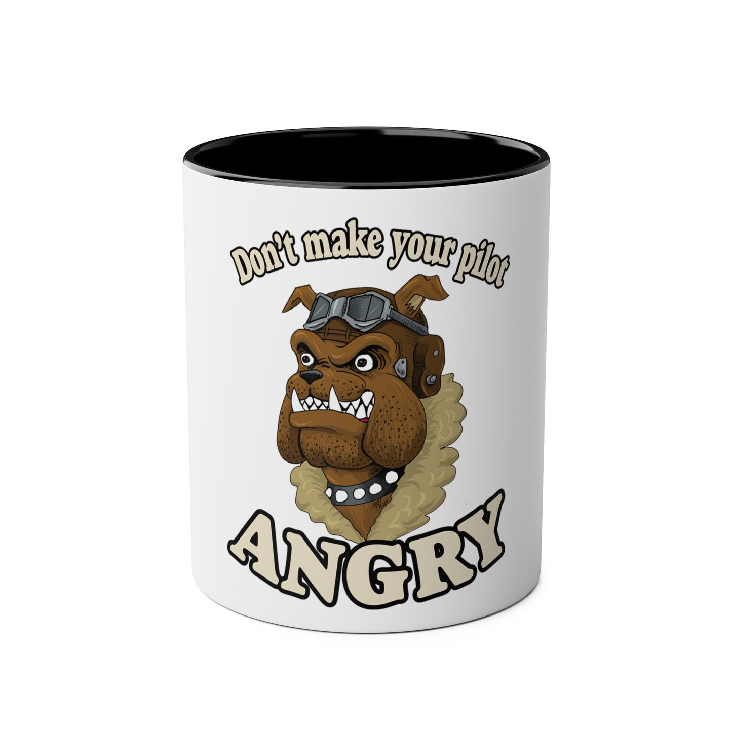 Bulldog Pilot Two-Tone Coffee Mugs, 11oz