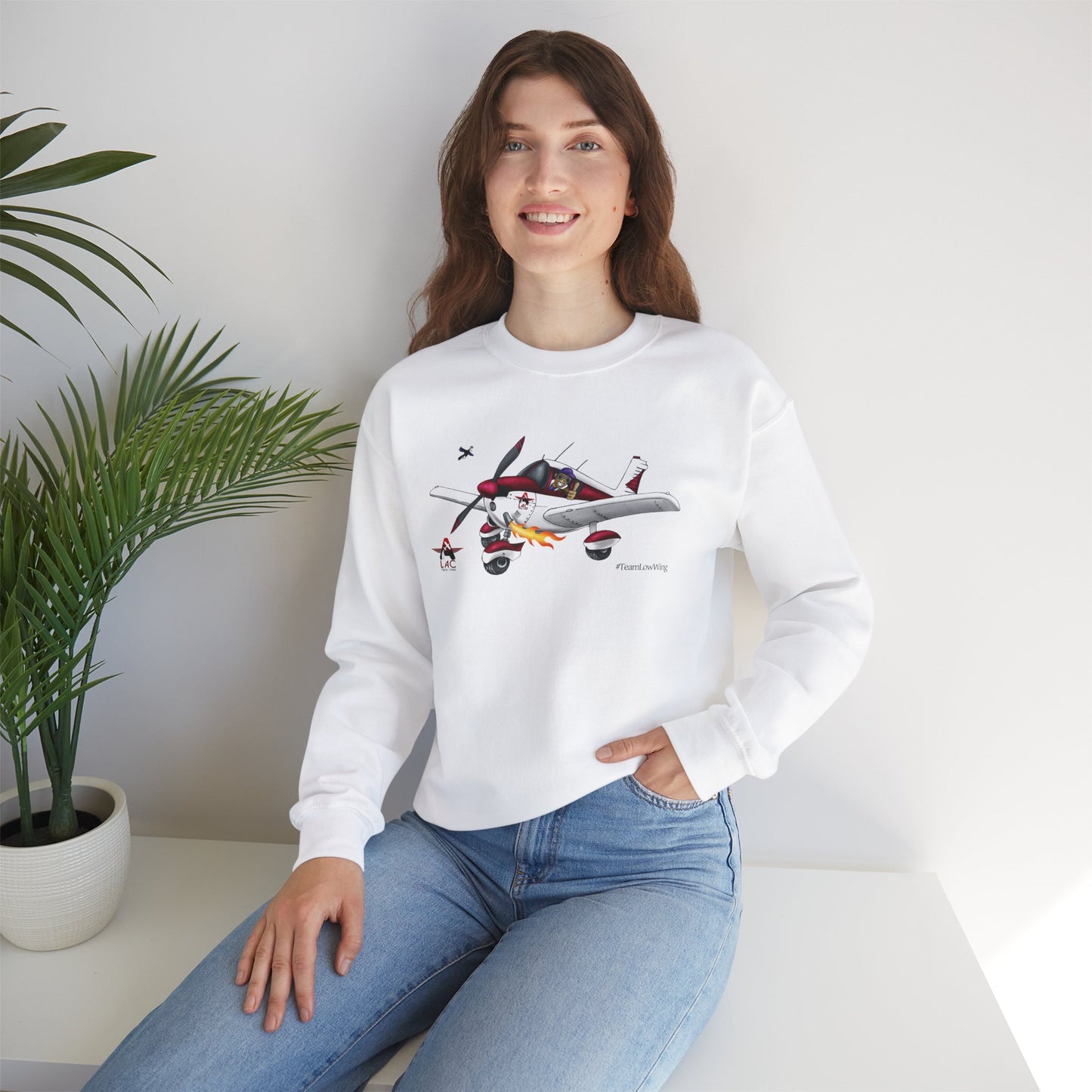 LAC PA28 Vintage-Inspired Airplane Graphic Unisex Crewneck Sweatshirt