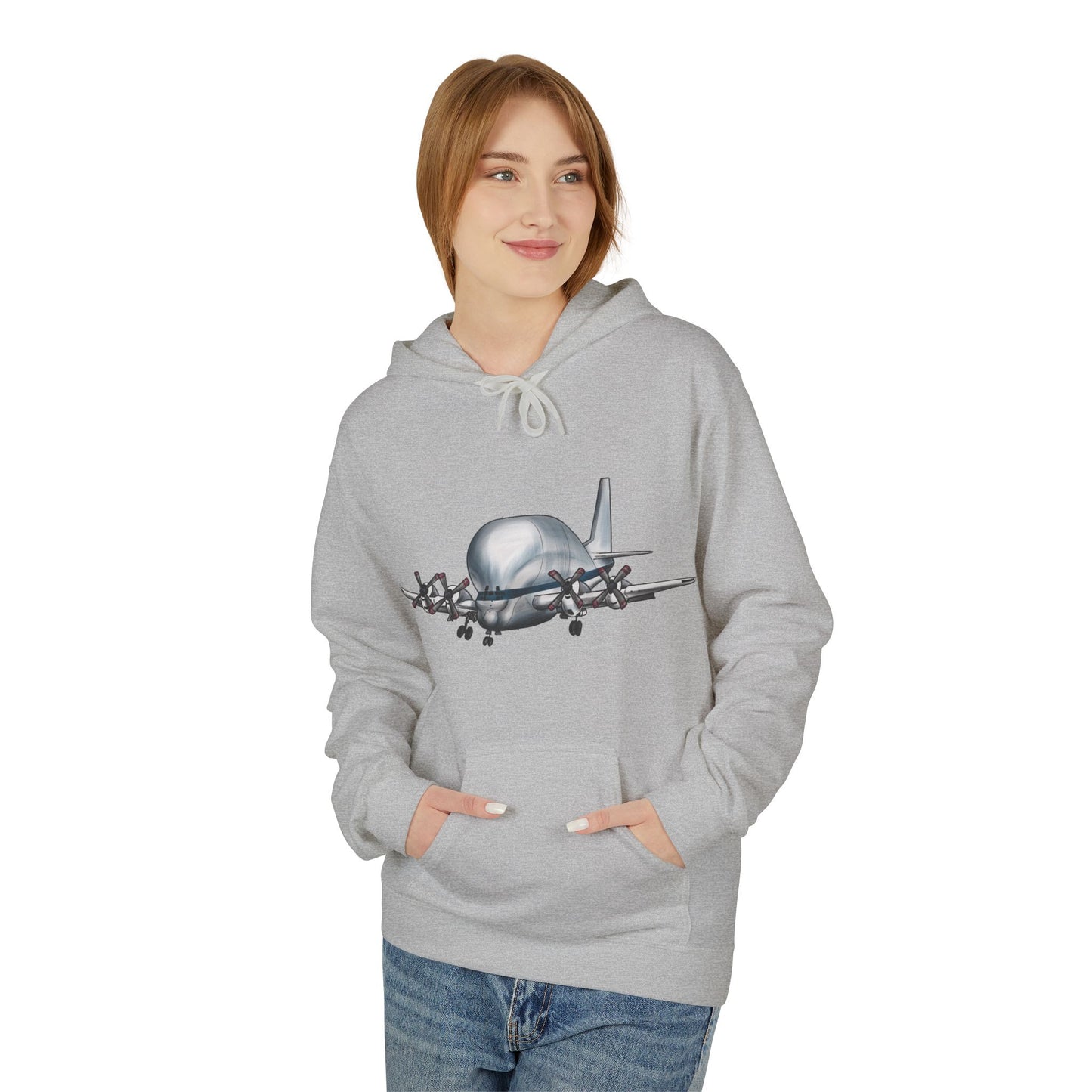 Hoodie with Hand Drawn NASA Guppy Aircraft Design