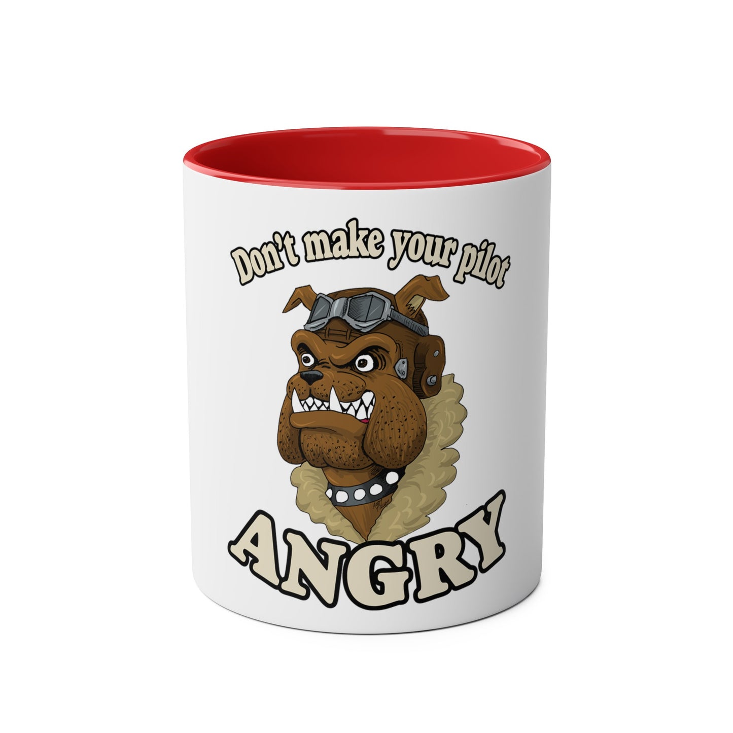 Bulldog Pilot Two-Tone Coffee Mugs, 11oz