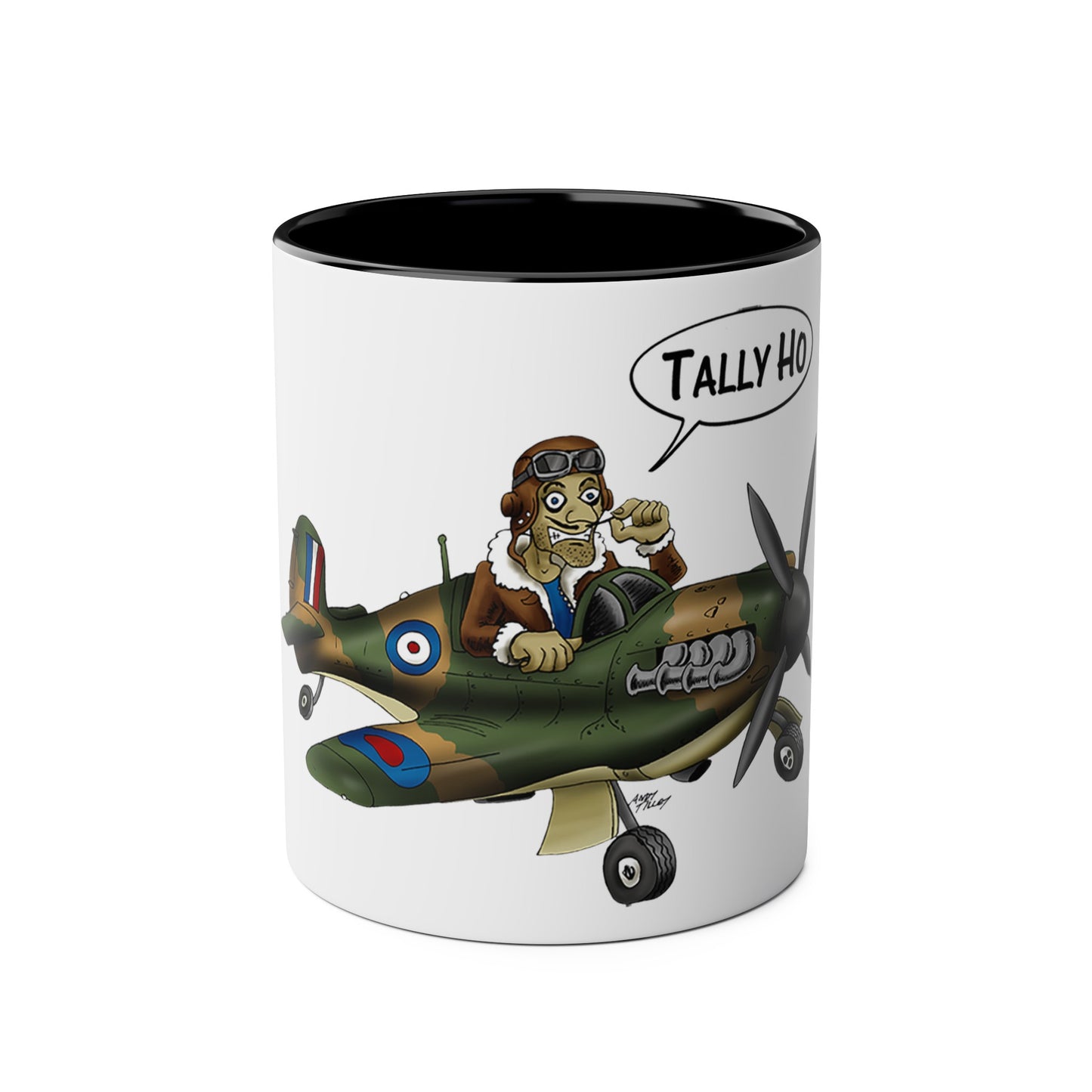 Tally Ho Spitfire Two-Tone Coffee Mugs, 11oz