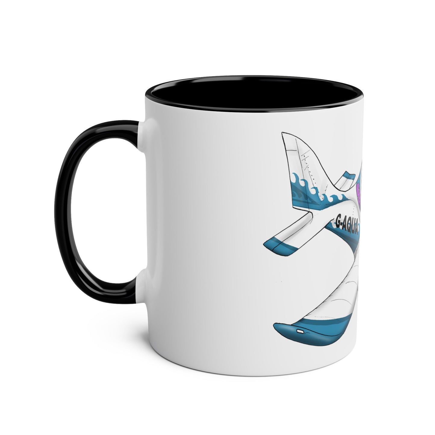 EV97 Eurostar Aqua Club Two-Tone Coffee Mugs, 11oz