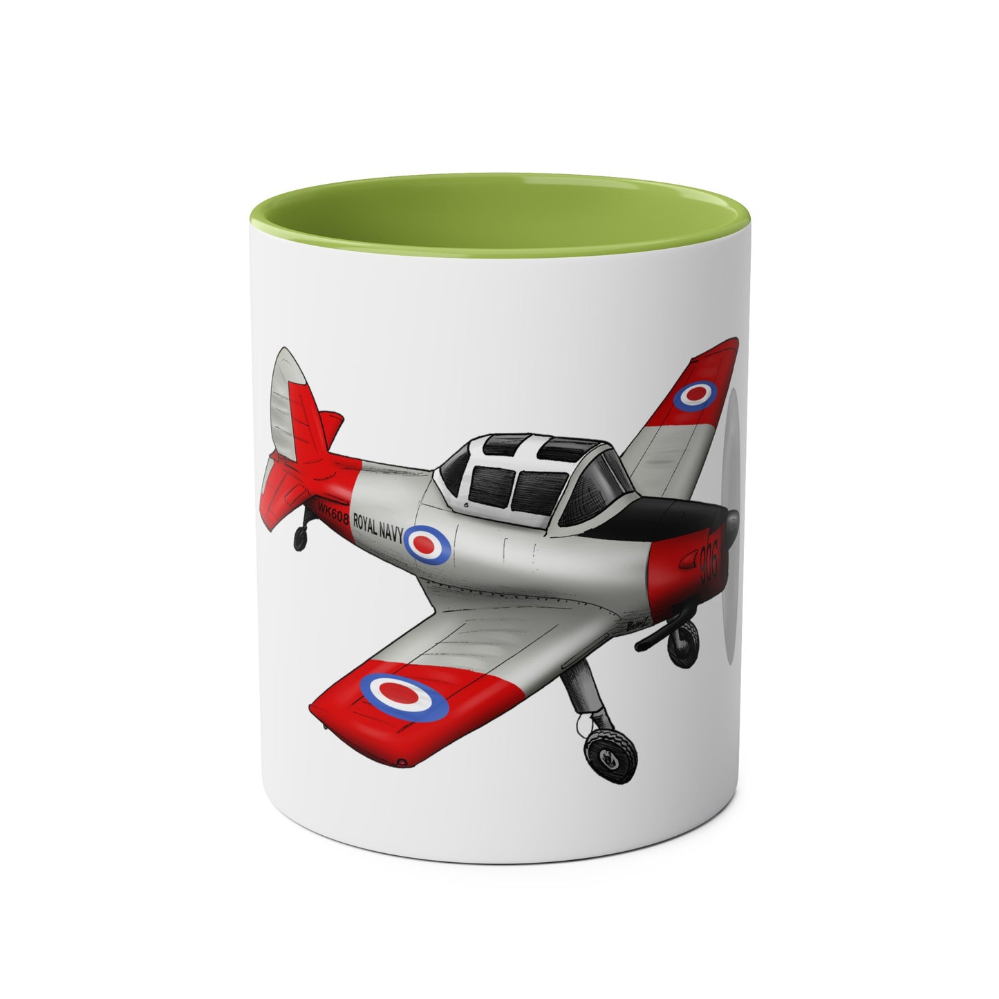 Chipmunk Tailwheel Two-Tone Coffee Mugs, 11oz