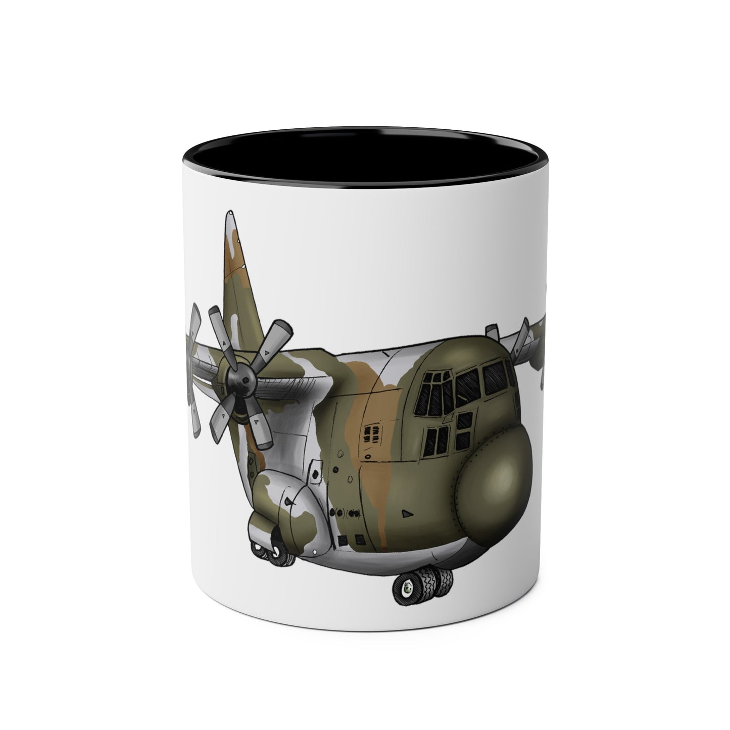 The Hercules Transport Aircraft Two-Tone Coffee Mugs, 11oz