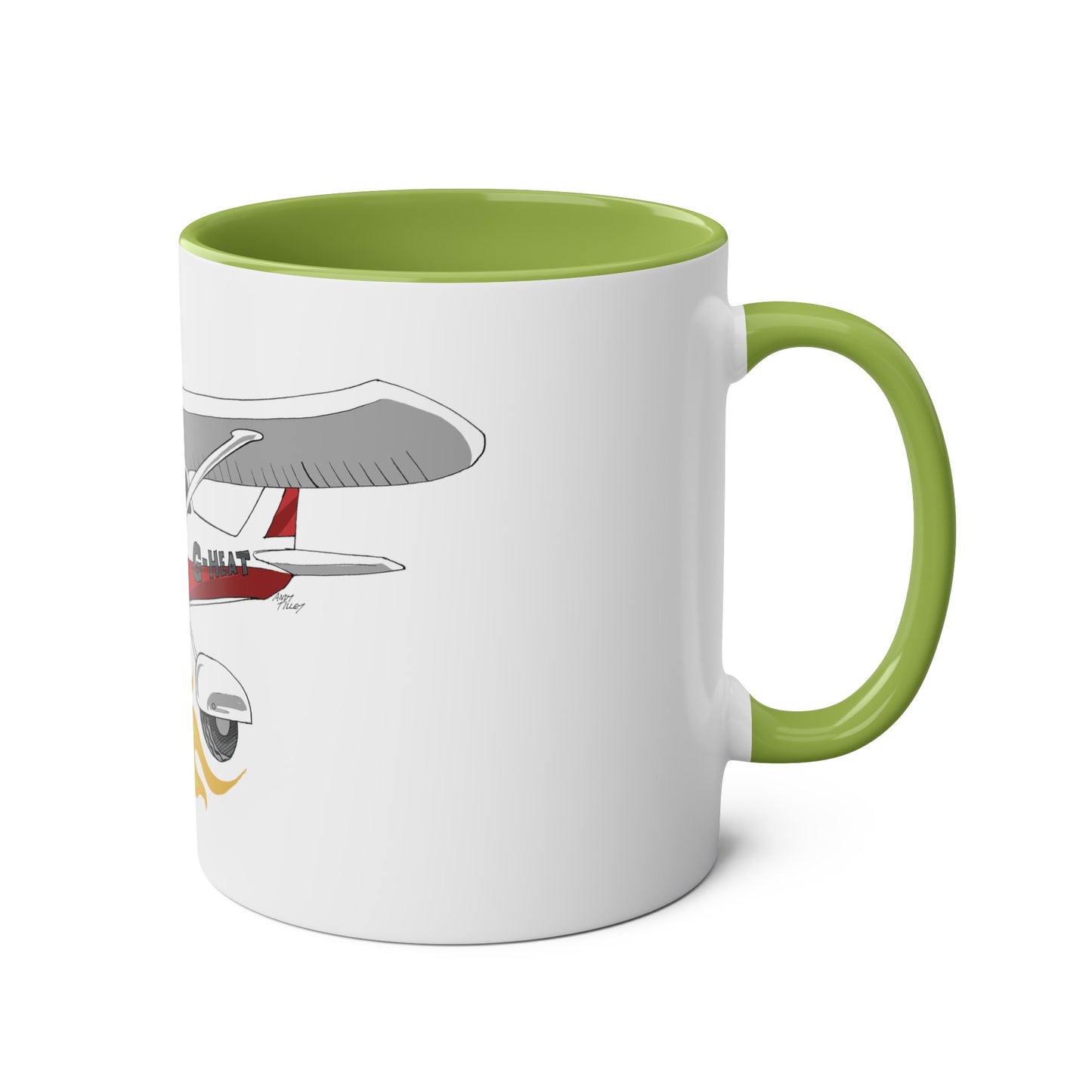 Cessna Bird Fryer Two-Tone Coffee Mugs, 11oz