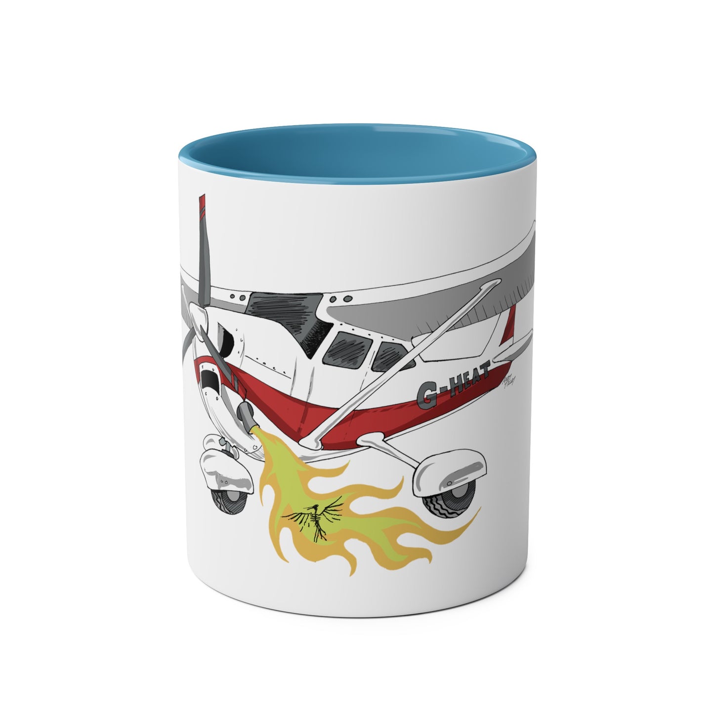 Cessna Bird Fryer Two-Tone Coffee Mugs, 11oz