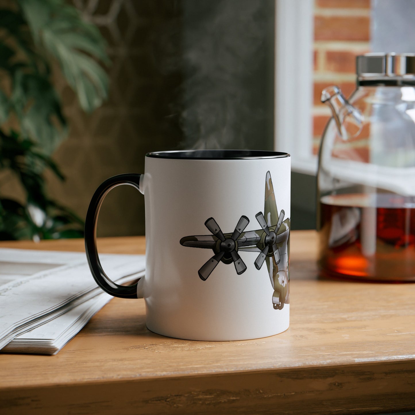 The Hercules Transport Aircraft Two-Tone Coffee Mugs, 11oz