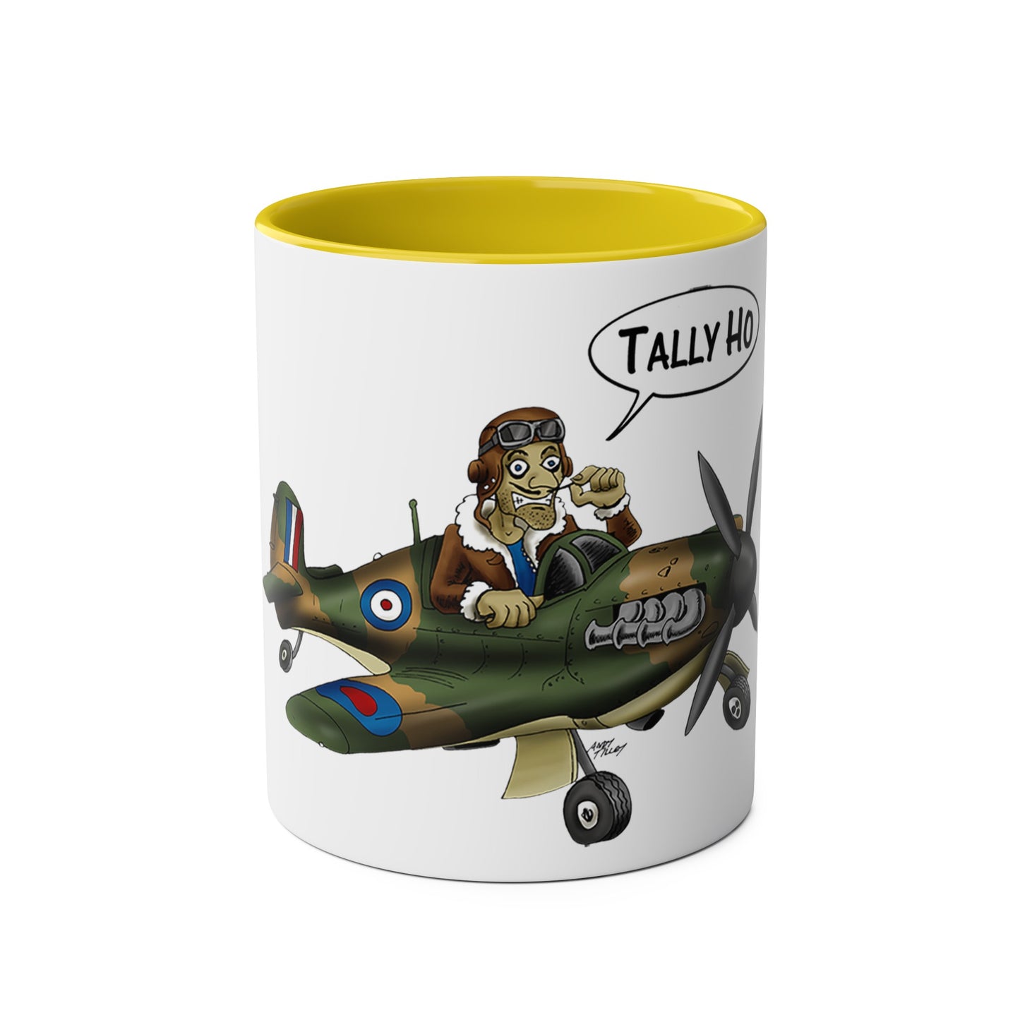 Tally Ho Spitfire Two-Tone Coffee Mugs, 11oz