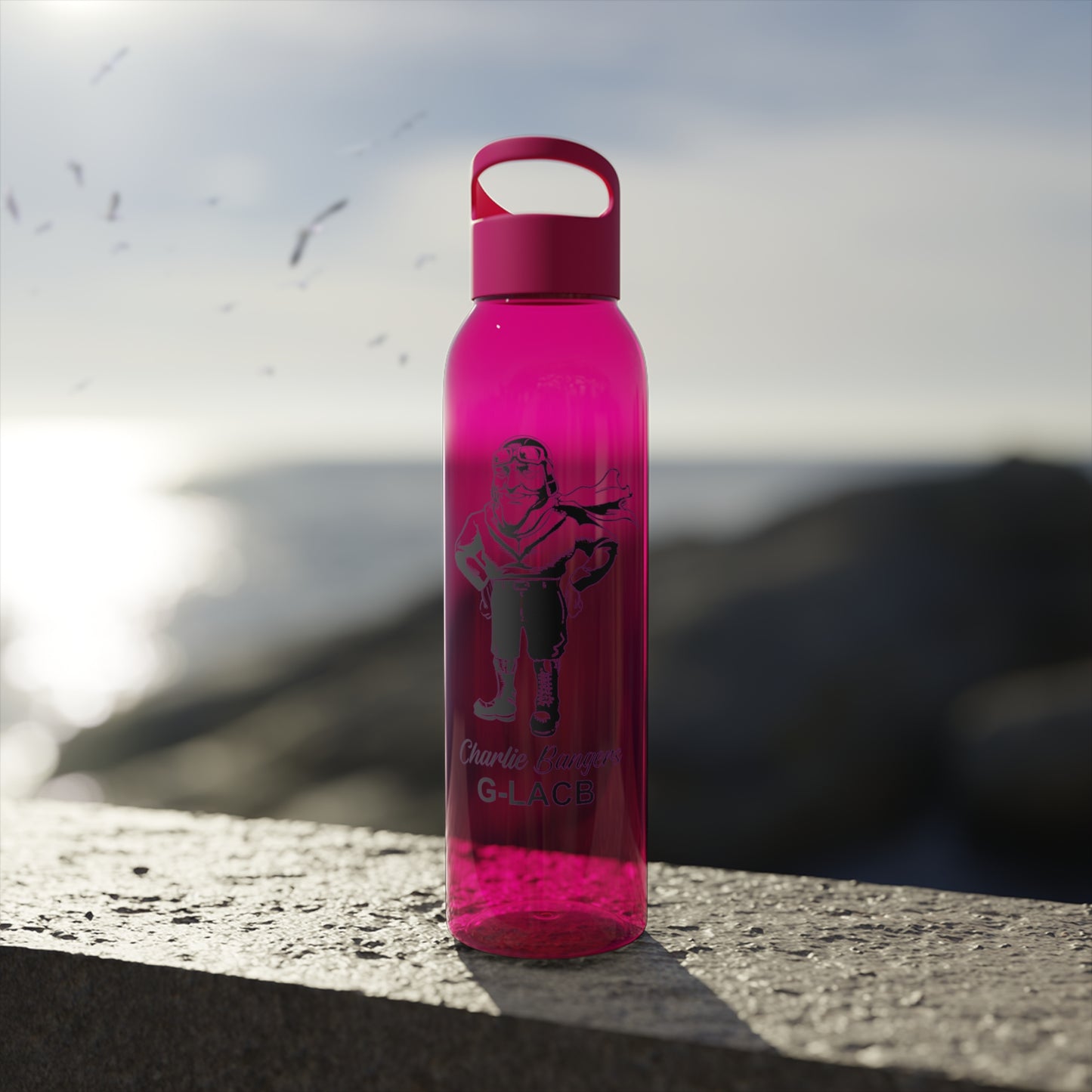 G-LACB Adventure-Themed Sky Water Bottle with Graphic Design