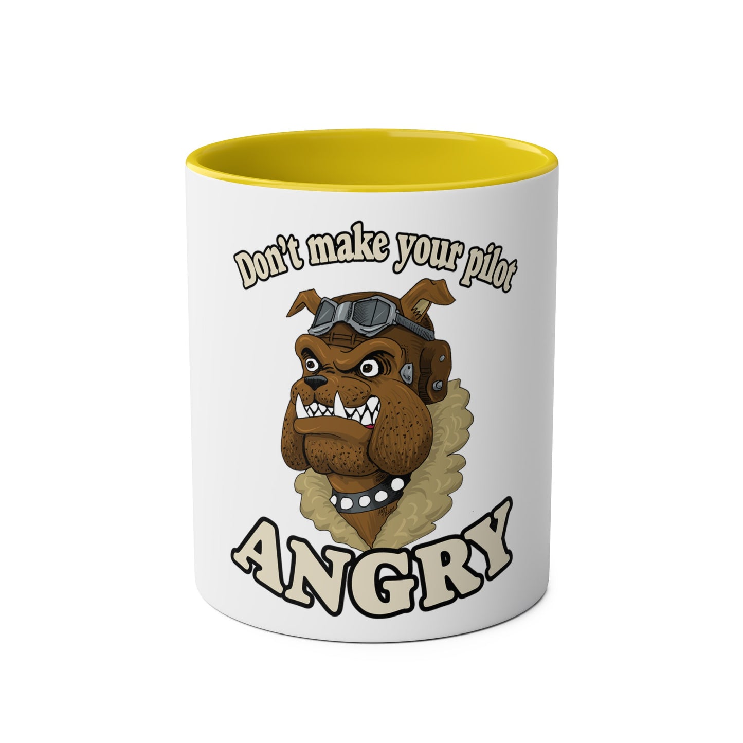 Bulldog Pilot Two-Tone Coffee Mugs, 11oz