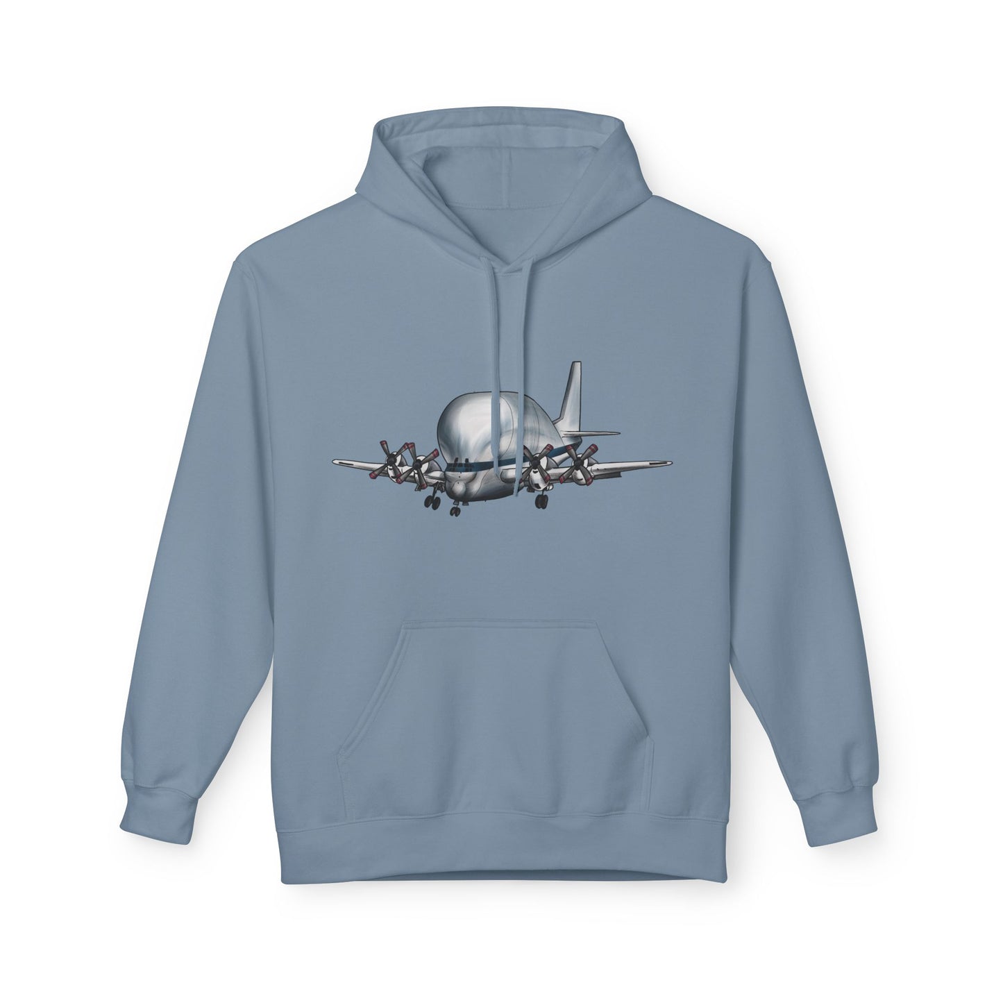 Hoodie with Hand Drawn NASA Guppy Aircraft Design