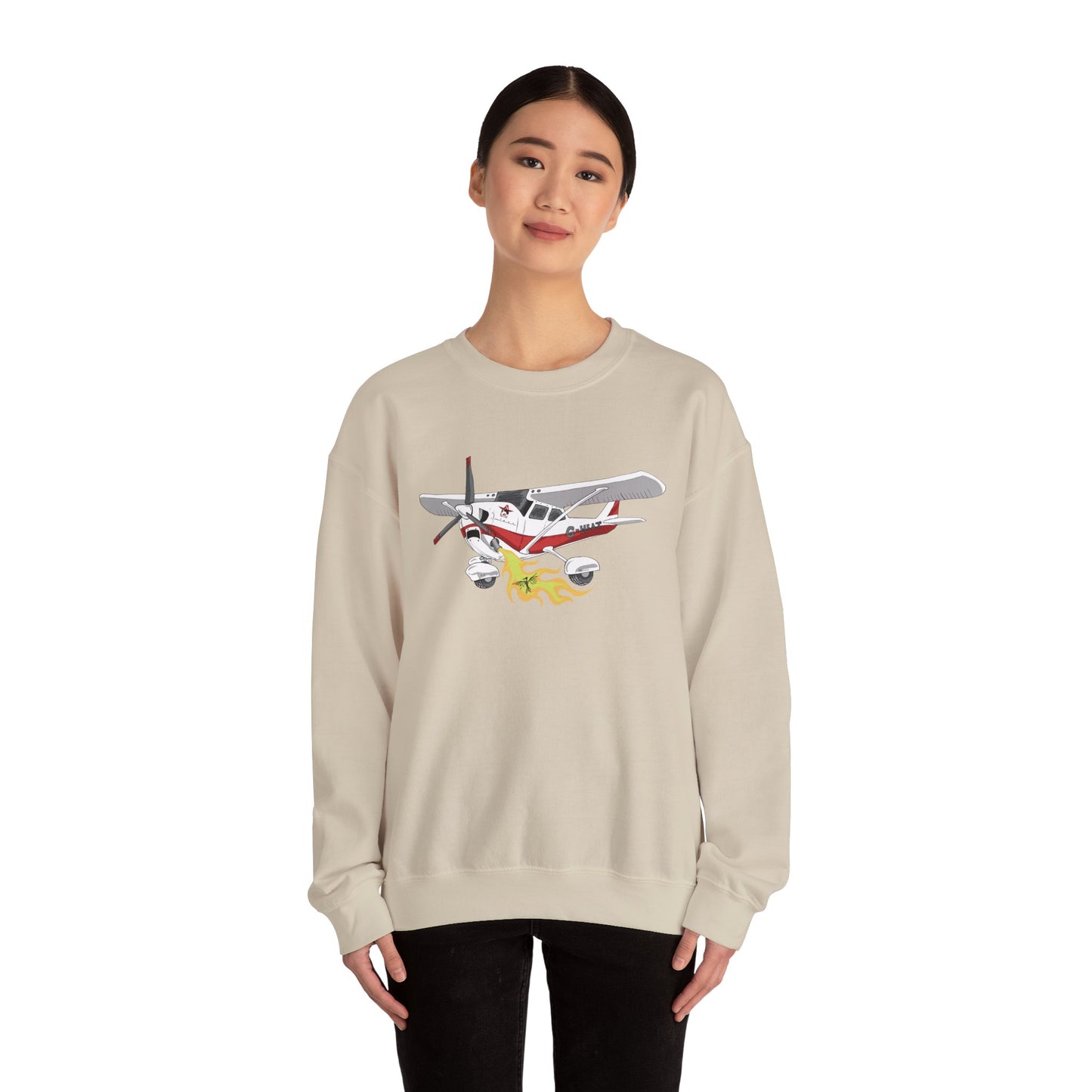 LAC Cessna Team High Wing Vintage Airplane Graphic Crewneck Sweatshirt