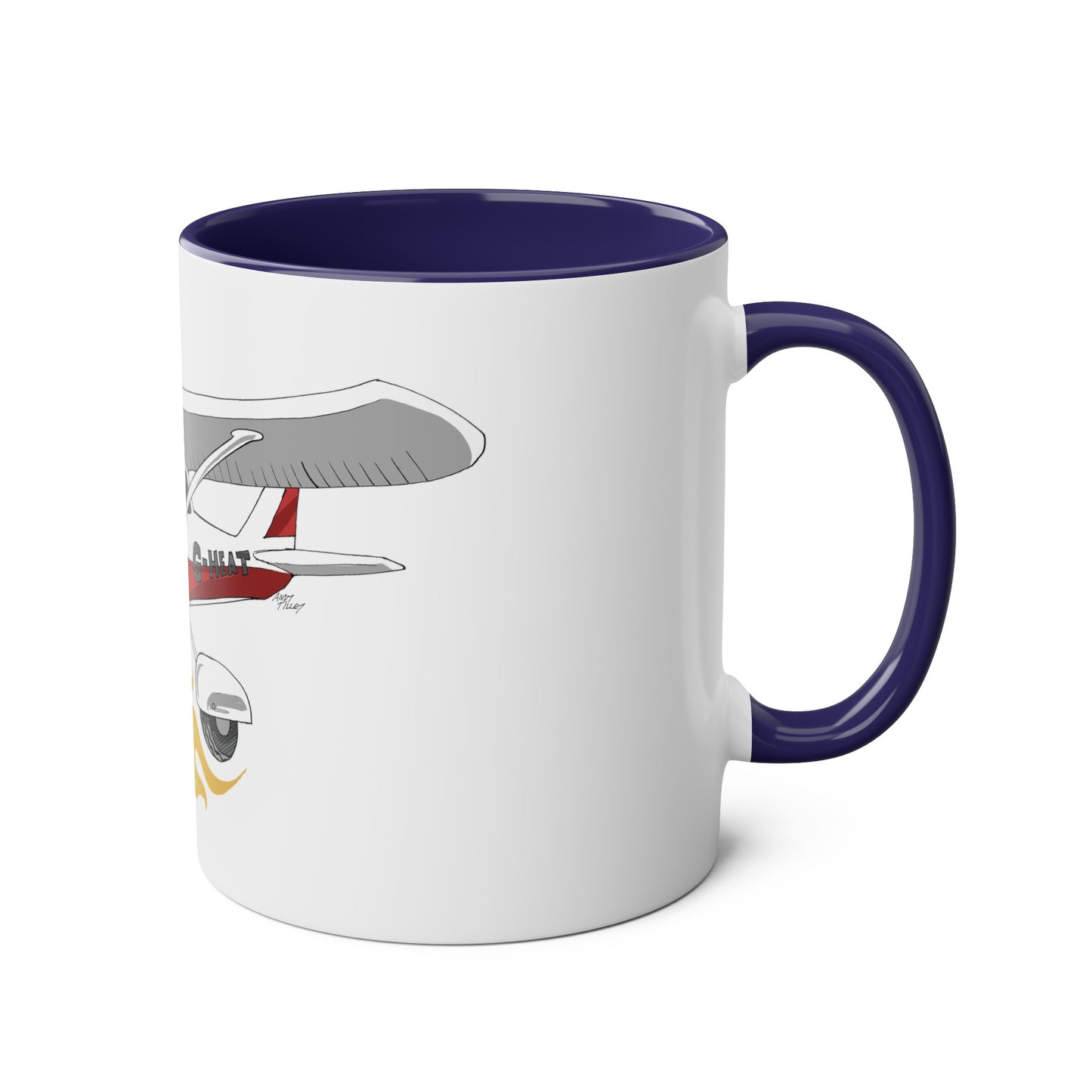 Cessna Bird Fryer Two-Tone Coffee Mugs, 11oz