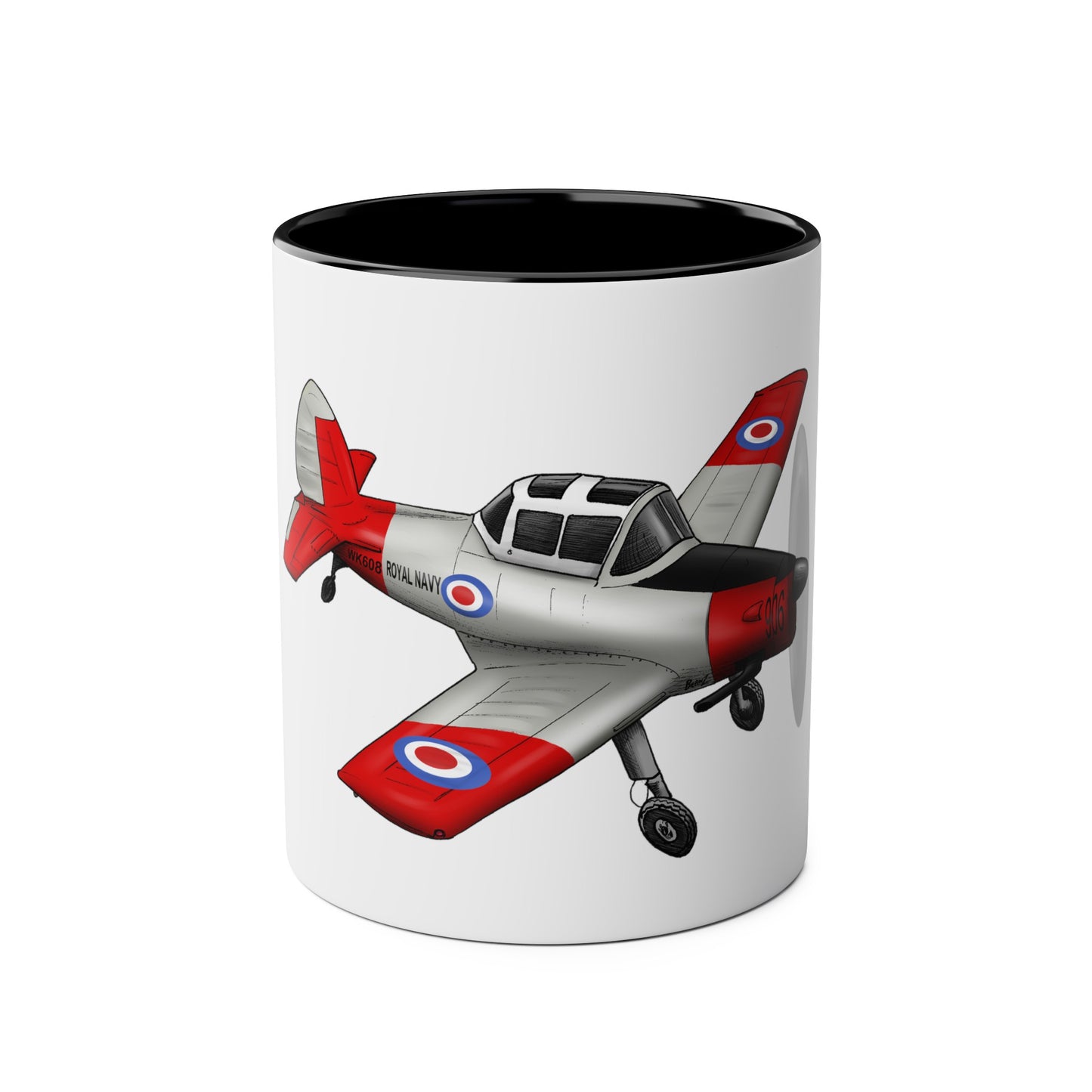 Chipmunk Tailwheel Two-Tone Coffee Mugs, 11oz