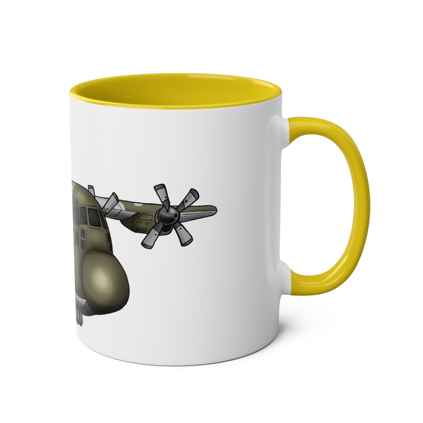 The Hercules Transport Aircraft Two-Tone Coffee Mugs, 11oz