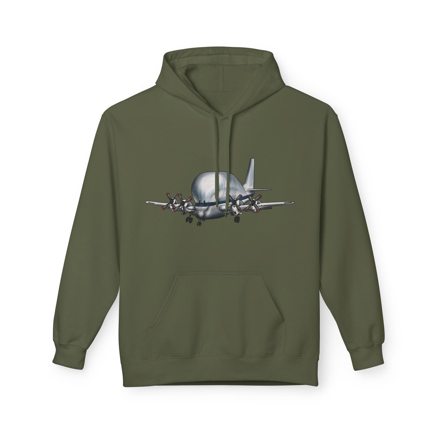 Hoodie with Hand Drawn NASA Guppy Aircraft Design