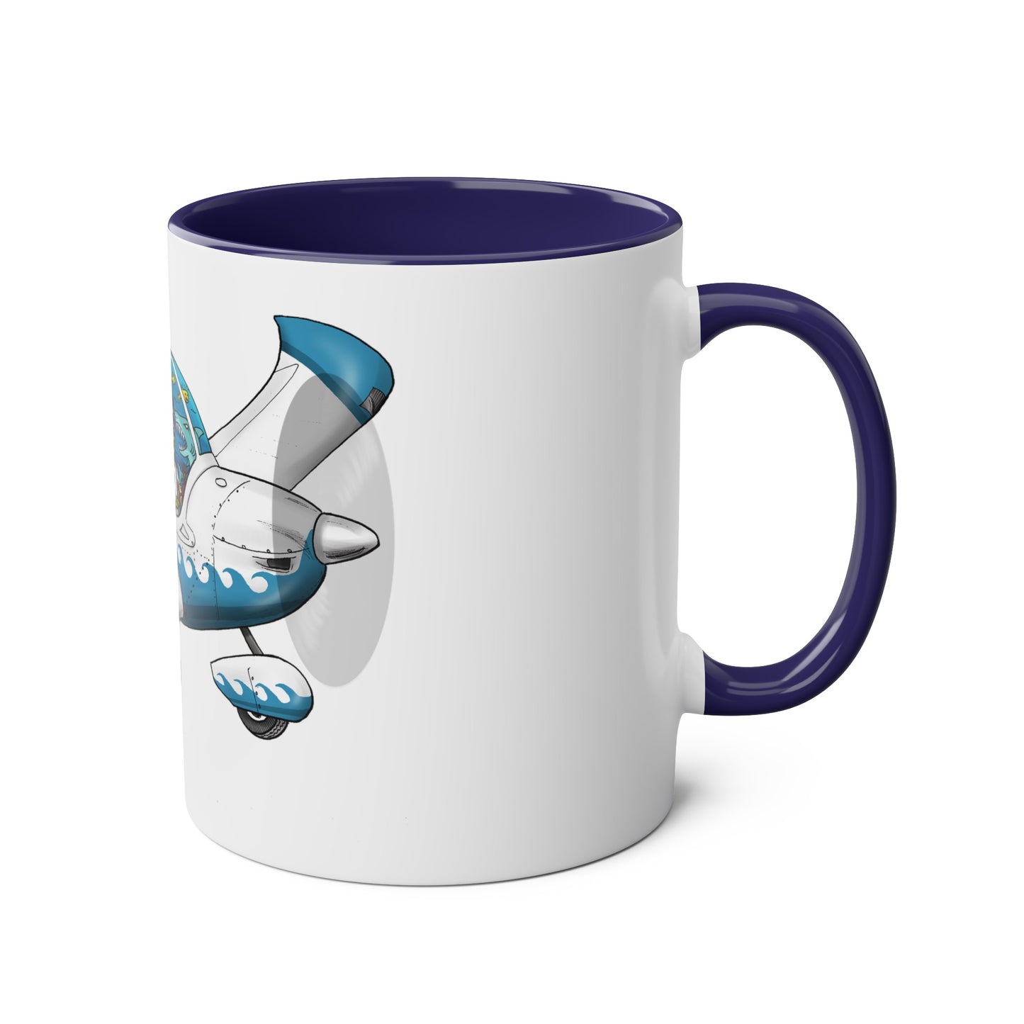 EV97 Eurostar Aqua Club Two-Tone Coffee Mugs, 11oz